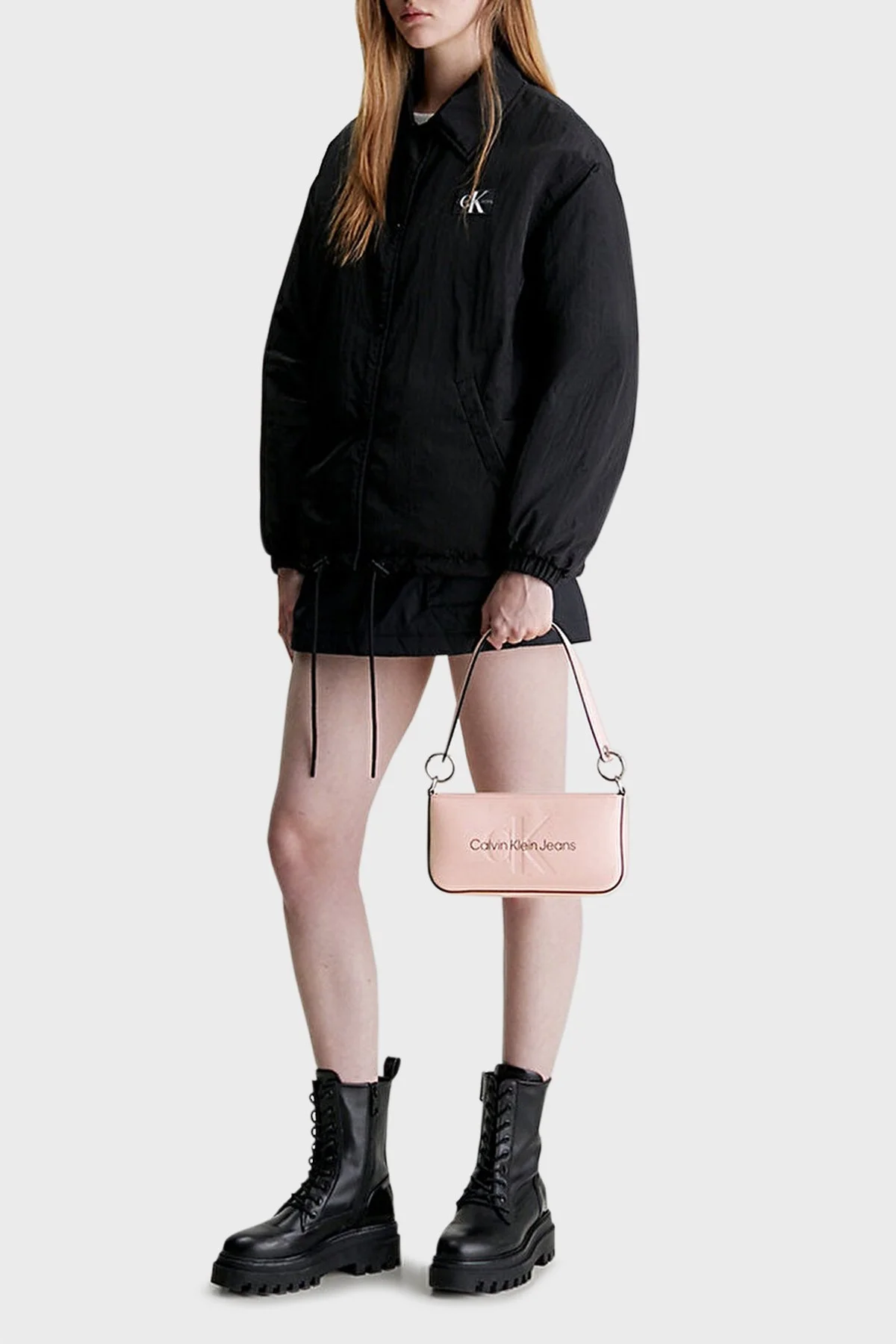 Calvin Klein Logolu Fermuarlı K60K610679TFT Bayan Çanta K60K610679 TFT PUDRA - 3