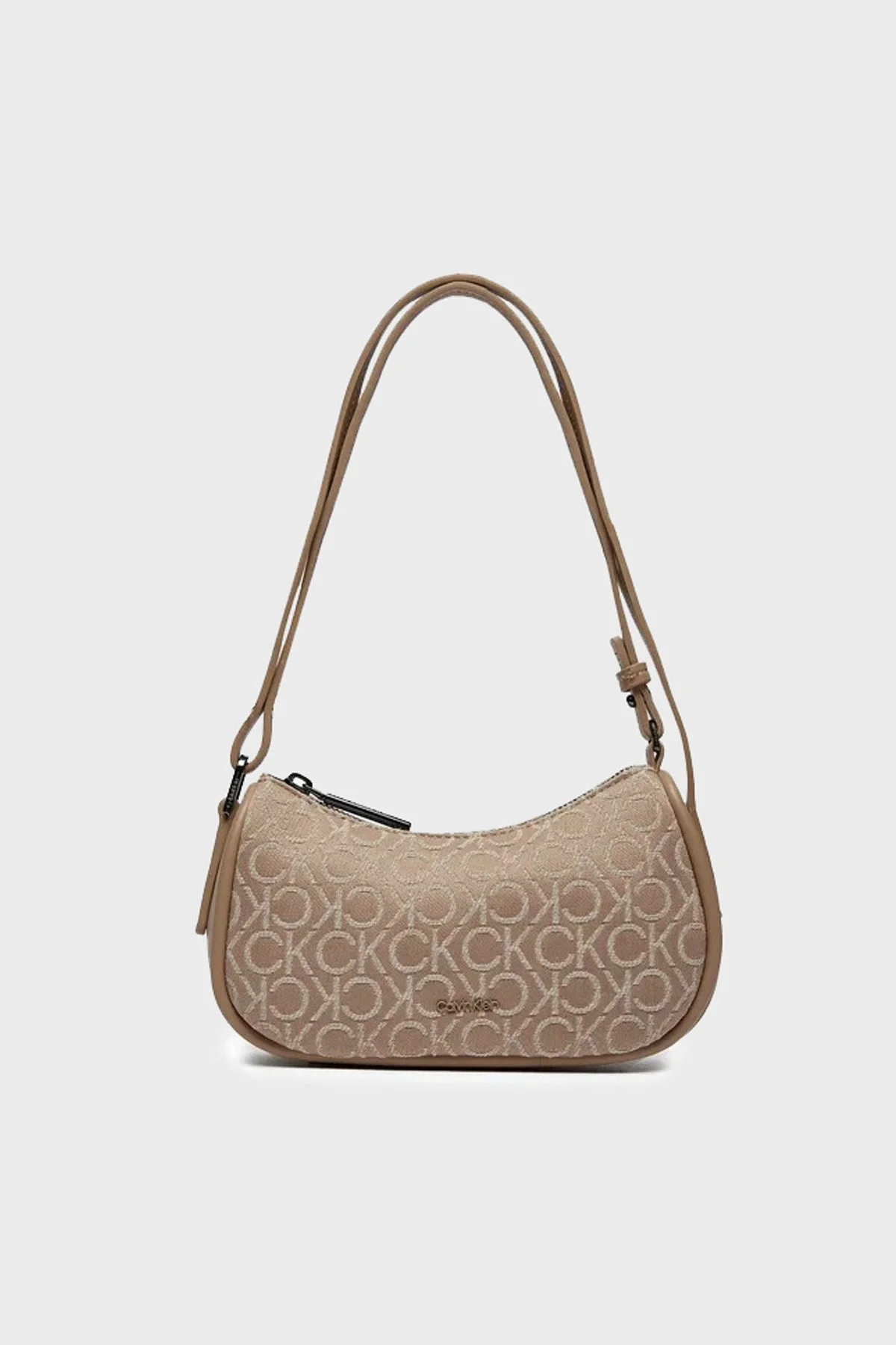 Calvin Klein Logolu Fermuarlı K60K6121510HE Bayan Çanta K60K612151 0HE BEJ - 3