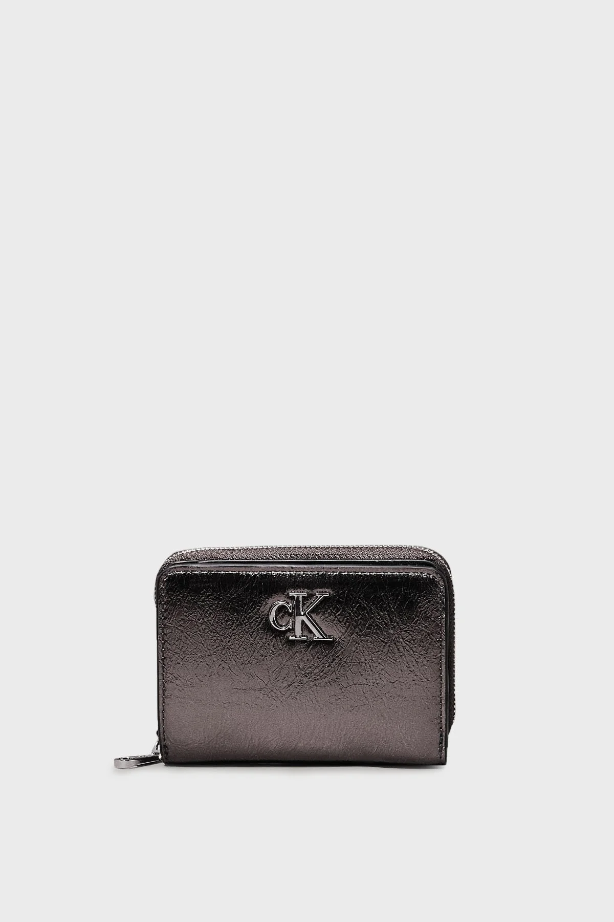 Calvin Klein Logolu Fermuarlı K60K612745ADA Bayan Cüzdan K60K612745 ADA METAL - 1