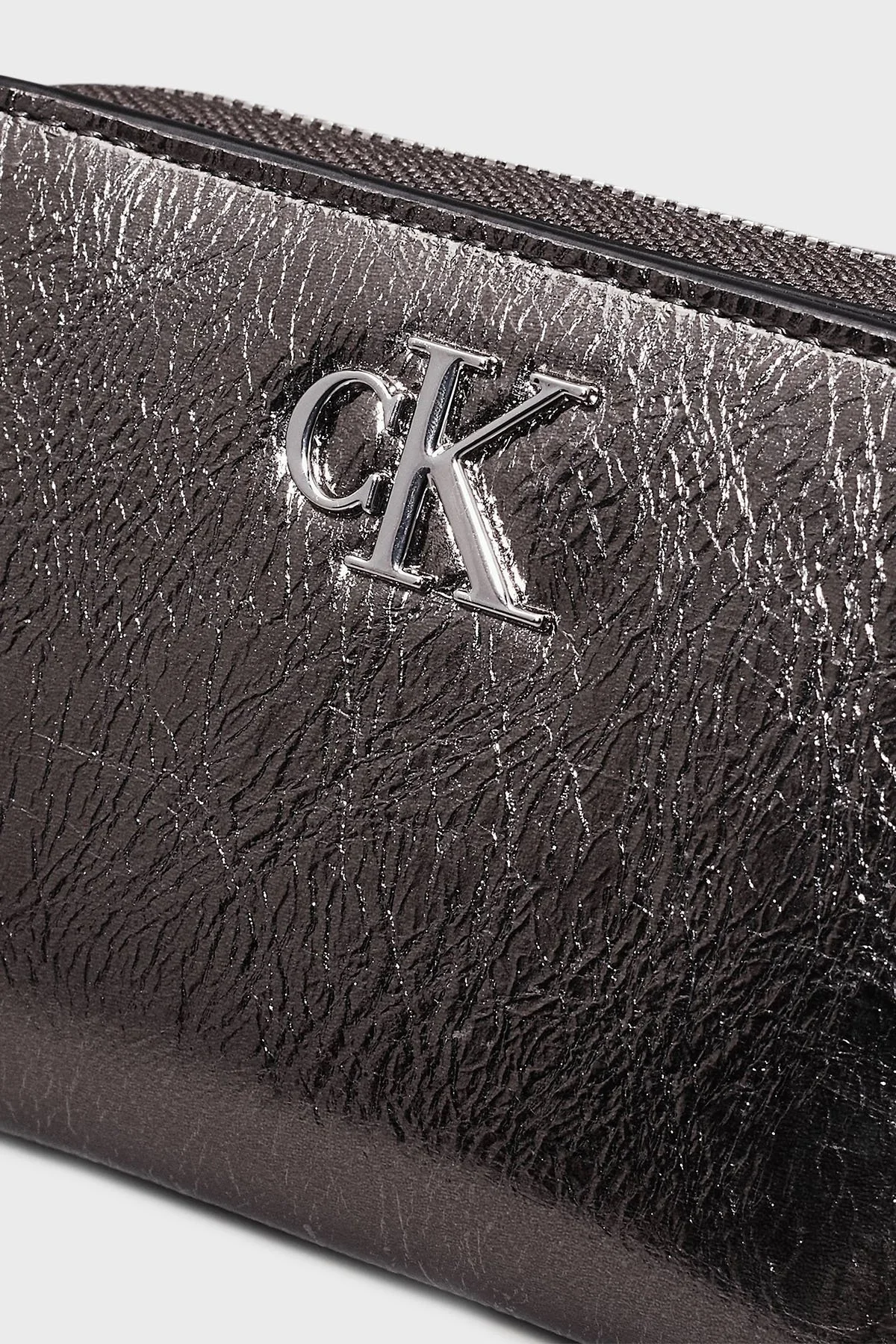 Calvin Klein Logolu Fermuarlı K60K612745ADA Bayan Cüzdan K60K612745 ADA METAL - 3