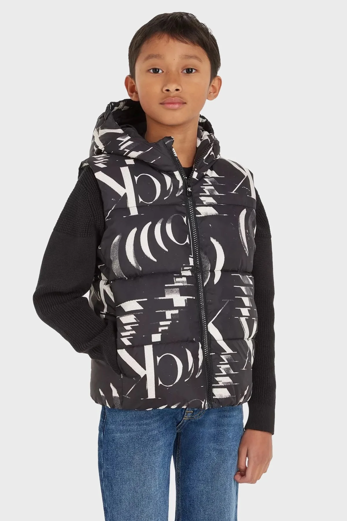 Calvin Klein Çocuk Yelek IB0IB01724 0GK SİYAH - 1