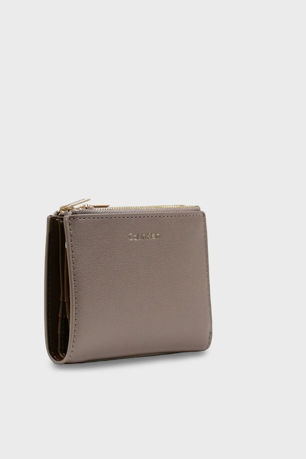 Calvin Klein Logolu Fermuarlı LV04F1135GVFU Bayan Cüzdan LV04F1135G VFU VİZON - 3