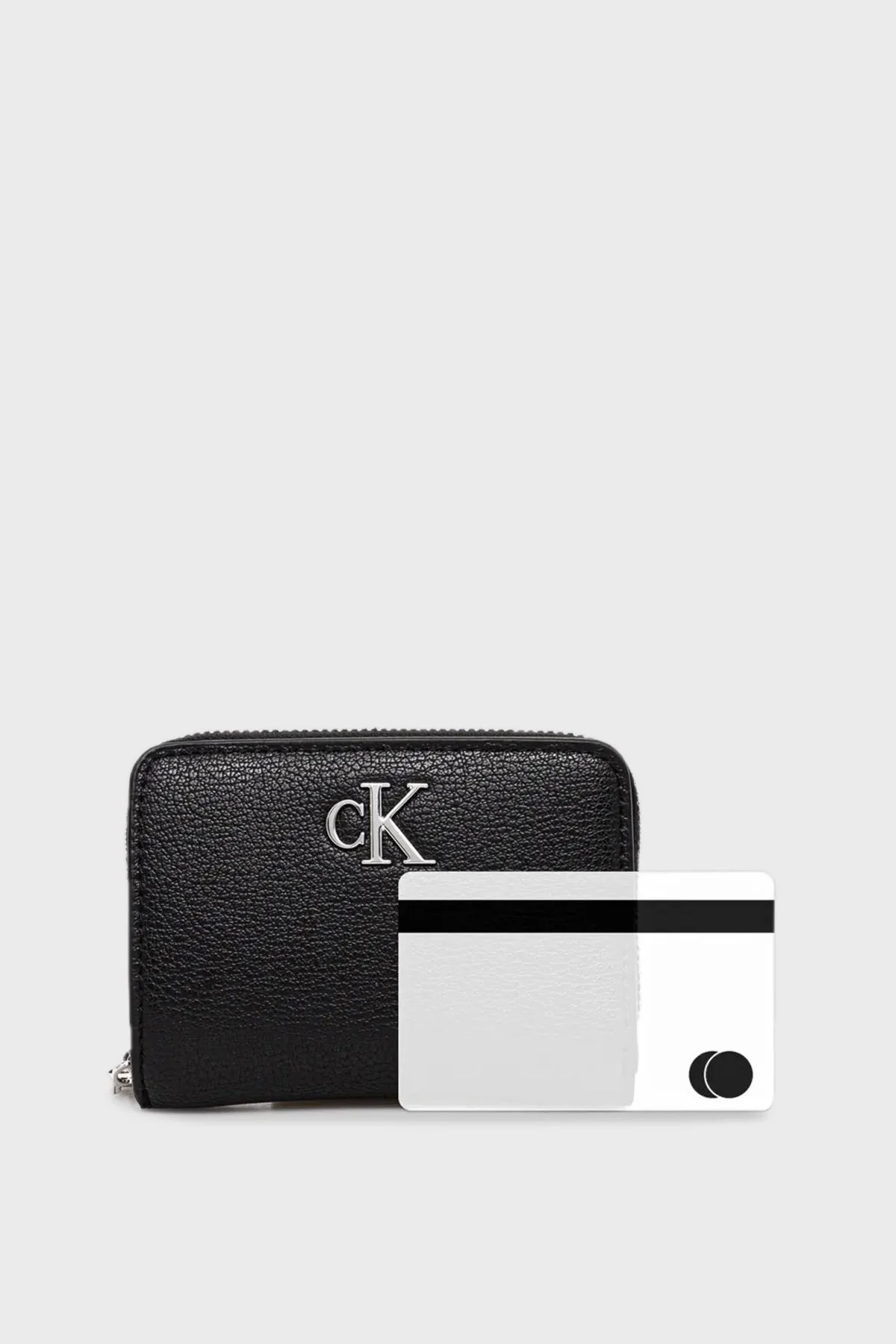 Calvin Klein Logolu Fermuarlı LV04K1009GUB1 Bayan Cüzdan LV04K1009G UB1 SİYAH - 7