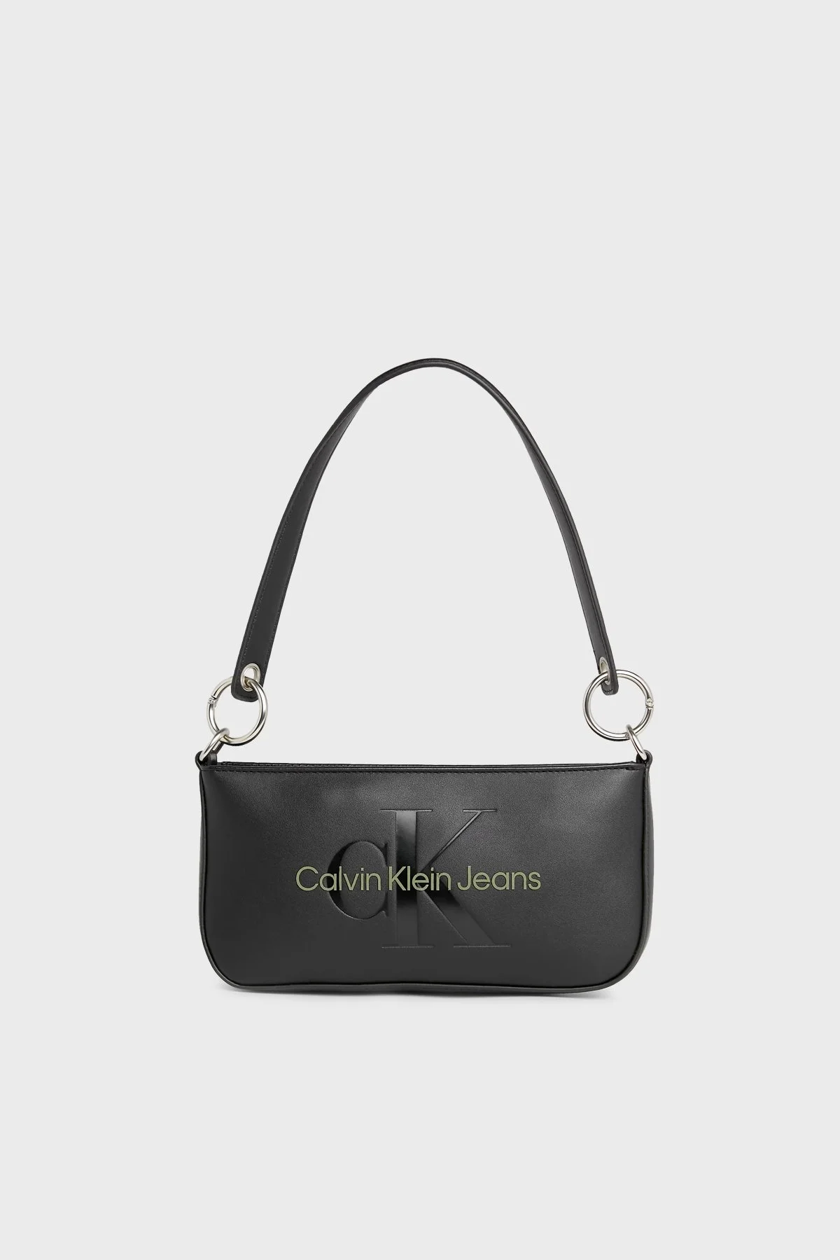 Calvin Klein Logolu Fermuarlı Mini K60K6106790GX Bayan Çanta K60K610679 0GX SİYAH - 1