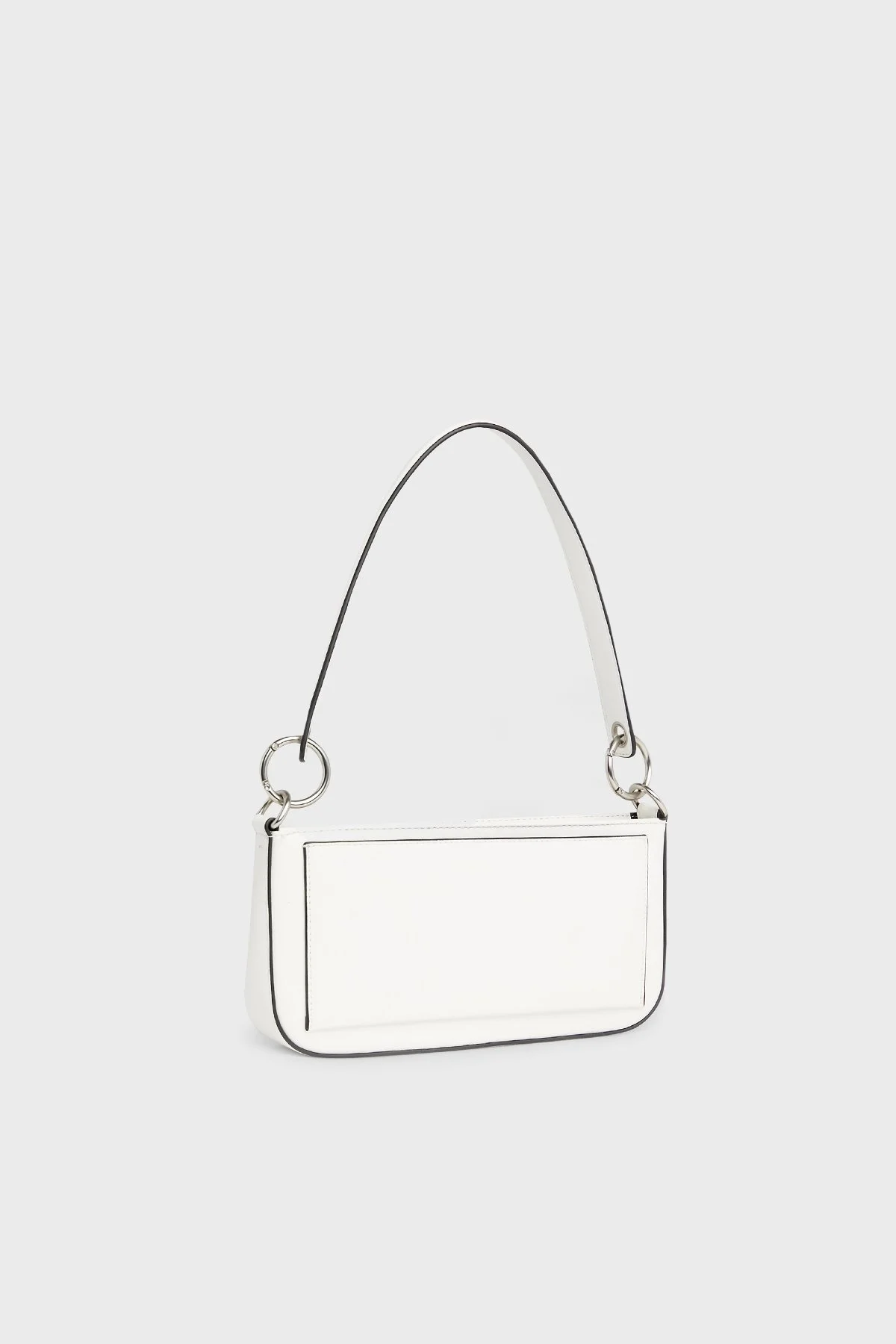 Calvin Klein Logolu Fermuarlı Mini K60K6106790LI Bayan Çanta K60K610679 0LI BEYAZ-GÜMÜŞ - 4