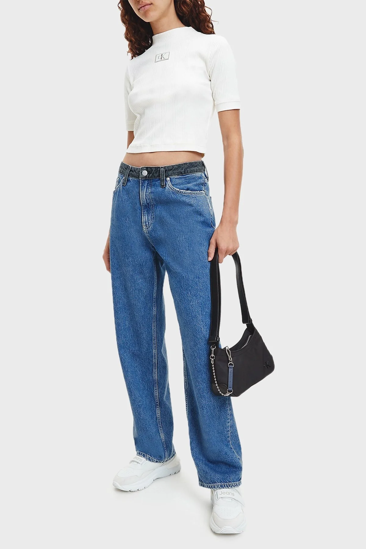 Calvin Klein Logolu Fermuarlı Omuz Bayan Çanta K60K610312 BDS SİYAH - 3