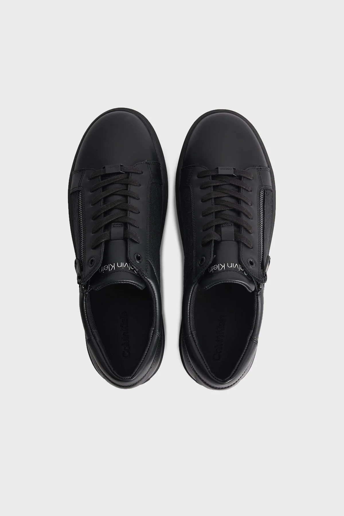 Calvin Klein Logolu Fermuarlı Sneaker HM0HM010130GK Erkek Ayakkabı HM0HM01013 0GK SİYAH - 3