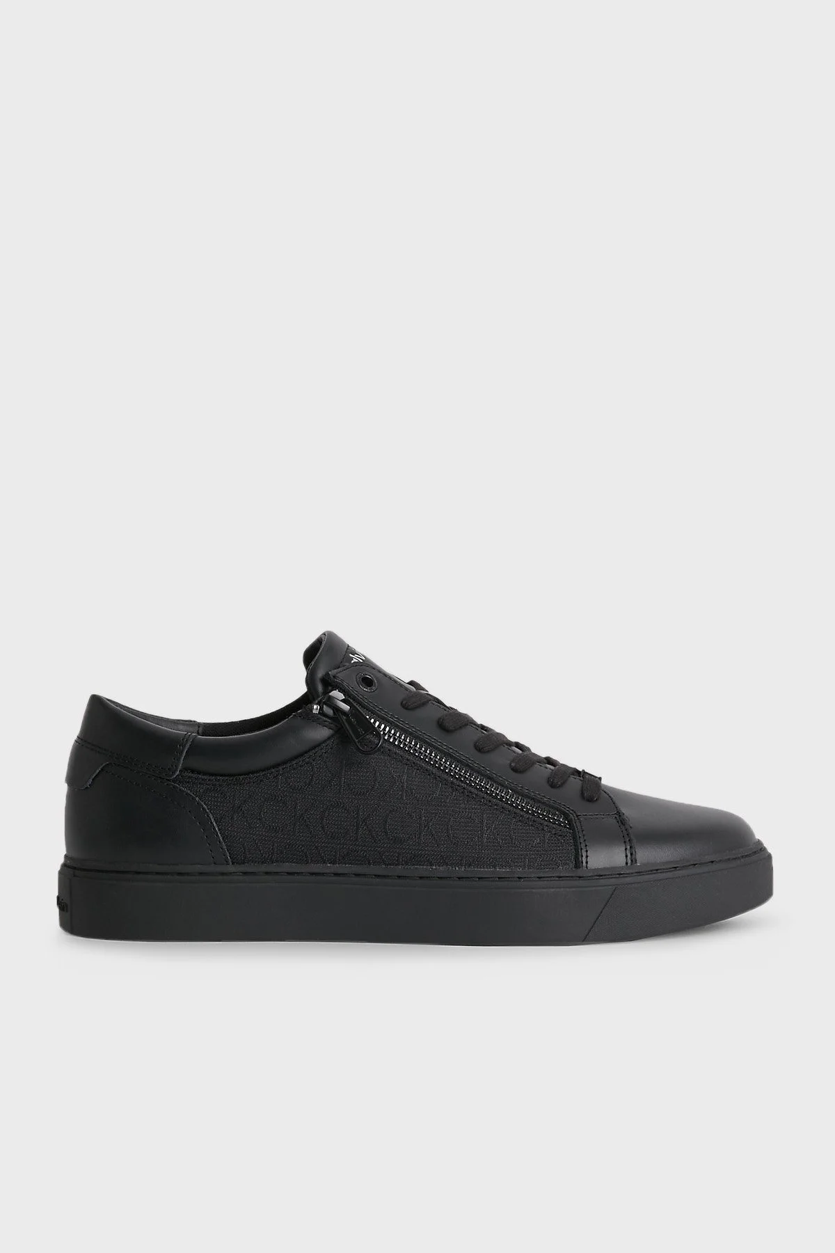 Calvin Klein Logolu Fermuarlı Sneaker HM0HM010130GK Erkek Ayakkabı HM0HM01013 0GK SİYAH - 1