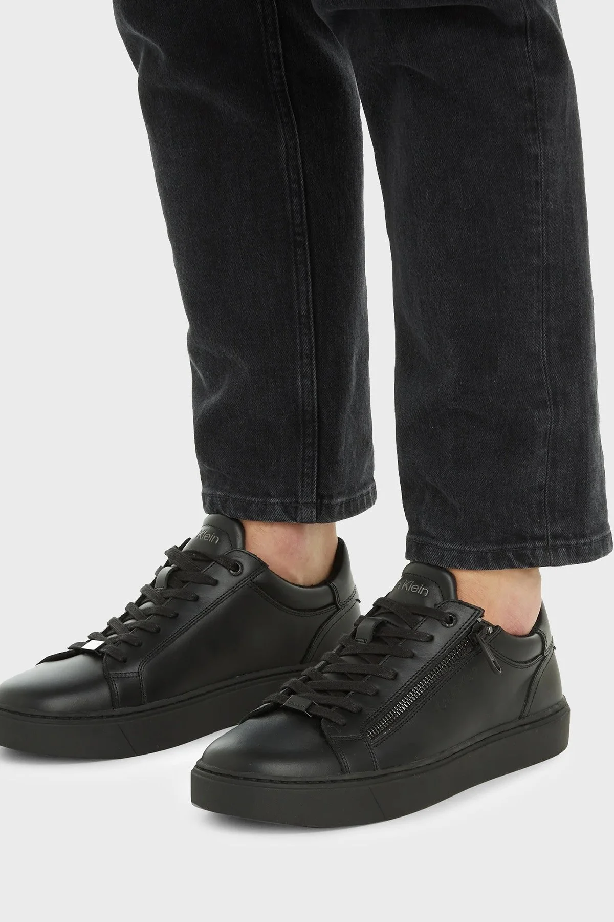 Calvin Klein Logolu Fermuarlı Sneaker HM0HM012680GJ Erkek Ayakkabı HM0HM01268 0GJ SİYAH - 2