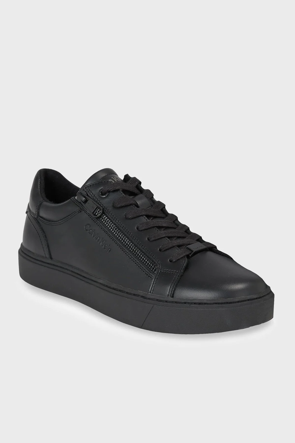 Calvin Klein Logolu Fermuarlı Sneaker HM0HM012680GJ Erkek Ayakkabı HM0HM01268 0GJ SİYAH - 4