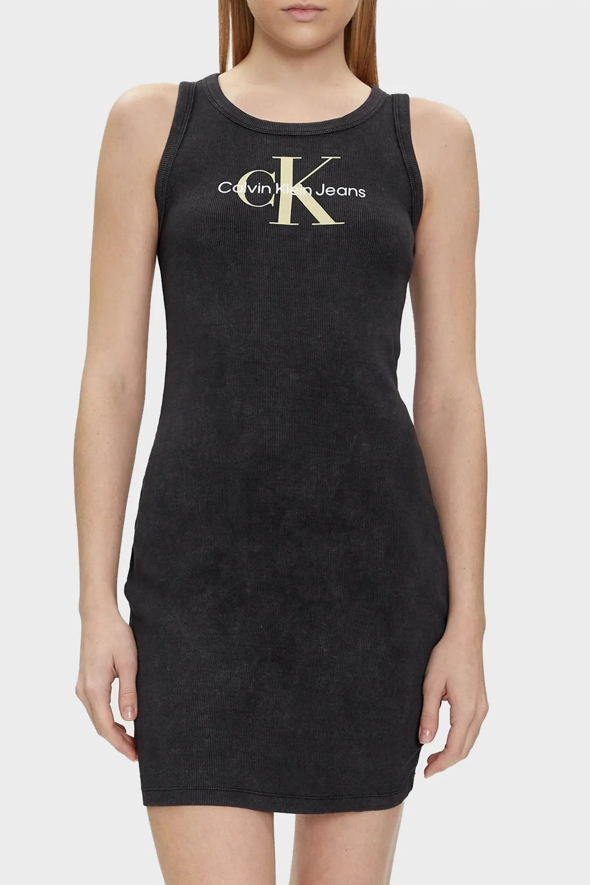 Calvin Klein Logolu Fitted Mini J20J223069BEH Bayan Elbise J20J223069 BEH SİYAH - 1