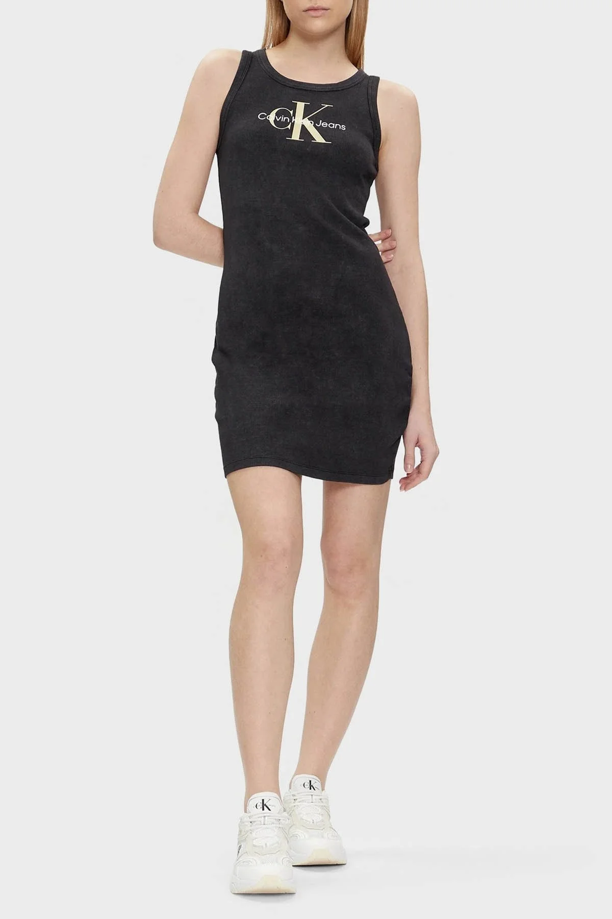 Calvin Klein Logolu Fitted Mini J20J223069BEH Bayan Elbise J20J223069 BEH SİYAH - 3