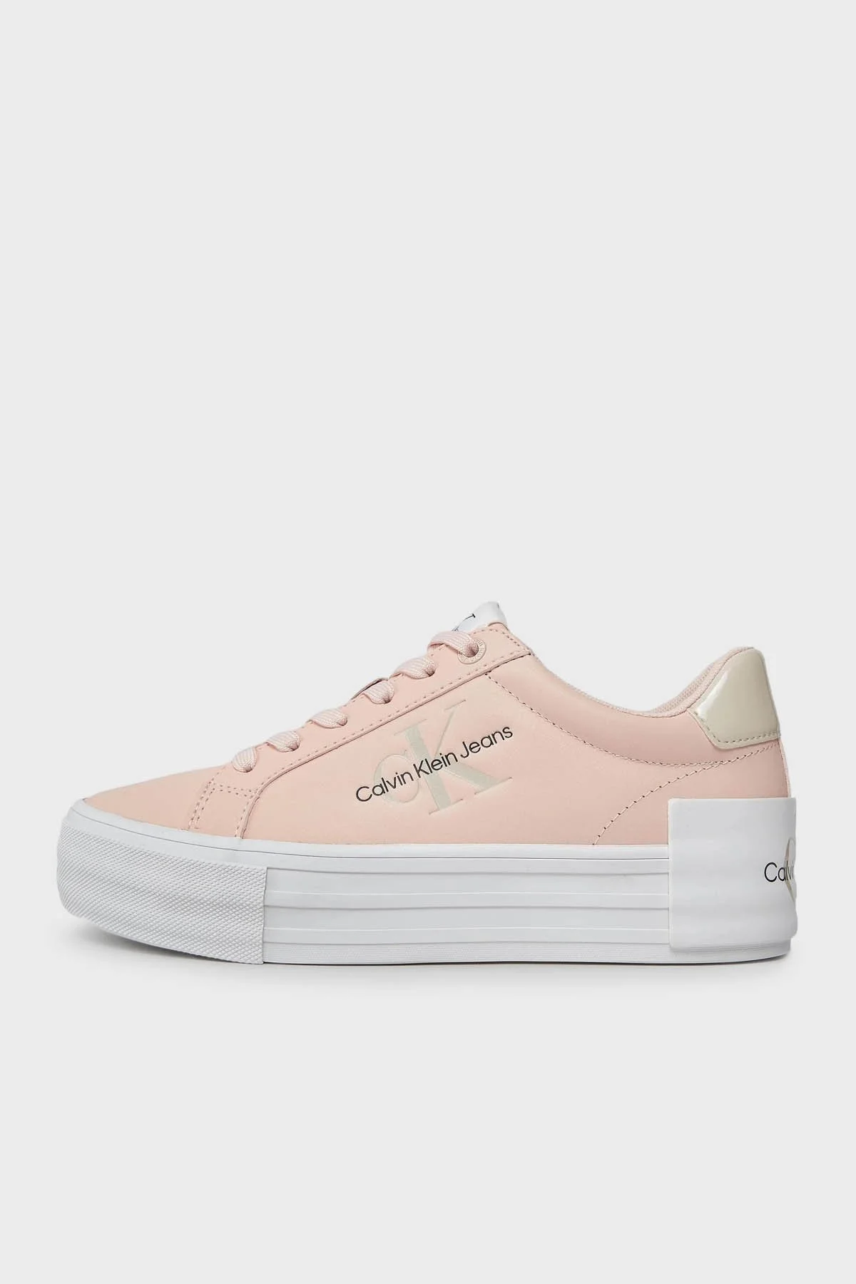 Calvin Klein Logolu Flatform Deri Sneaker YW0YW012940J2 Bayan Ayakkabı YW0YW01294 0J2 PUDRA - 2