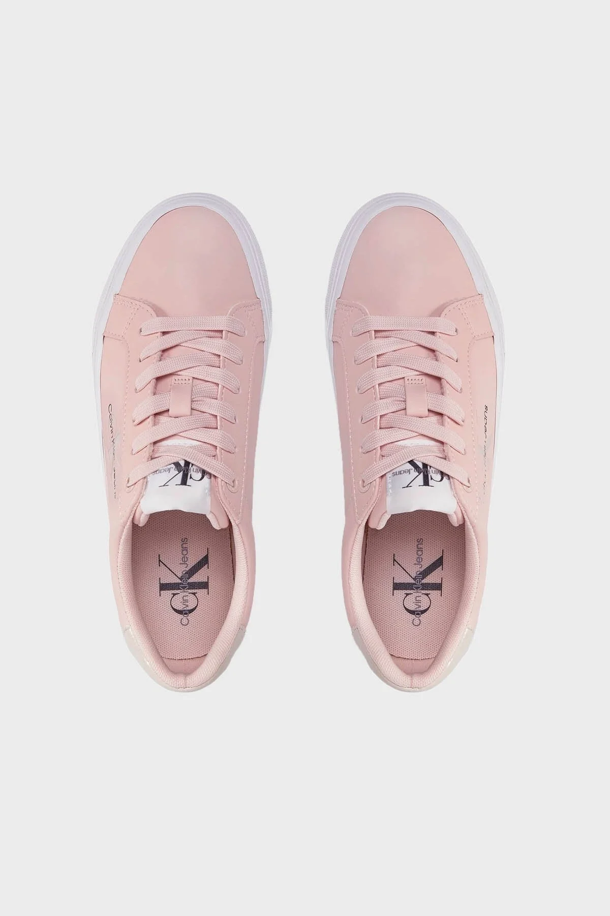 Calvin Klein Logolu Flatform Deri Sneaker YW0YW012940J2 Bayan Ayakkabı YW0YW01294 0J2 PUDRA - 5