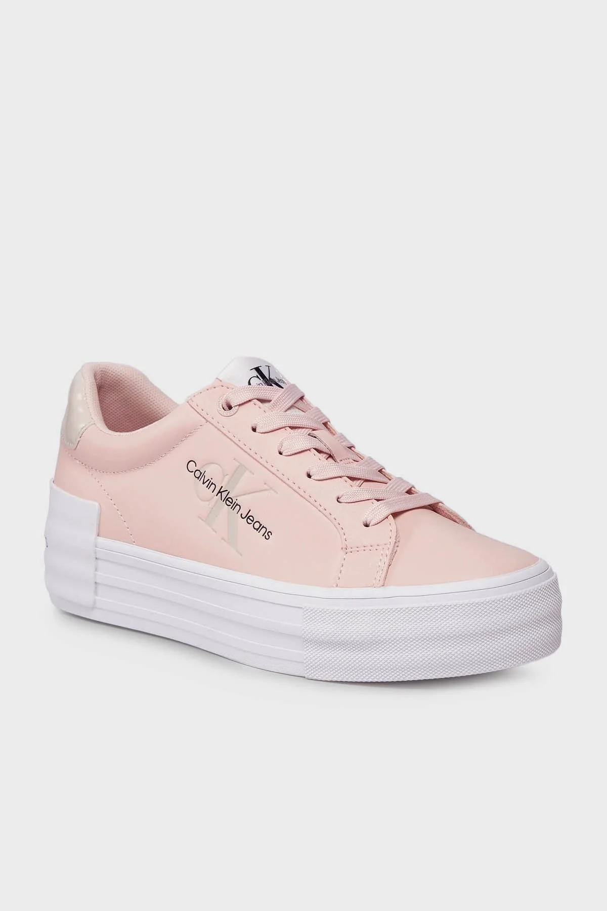 Calvin Klein Logolu Flatform Deri Sneaker YW0YW012940J2 Bayan Ayakkabı YW0YW01294 0J2 PUDRA - 6