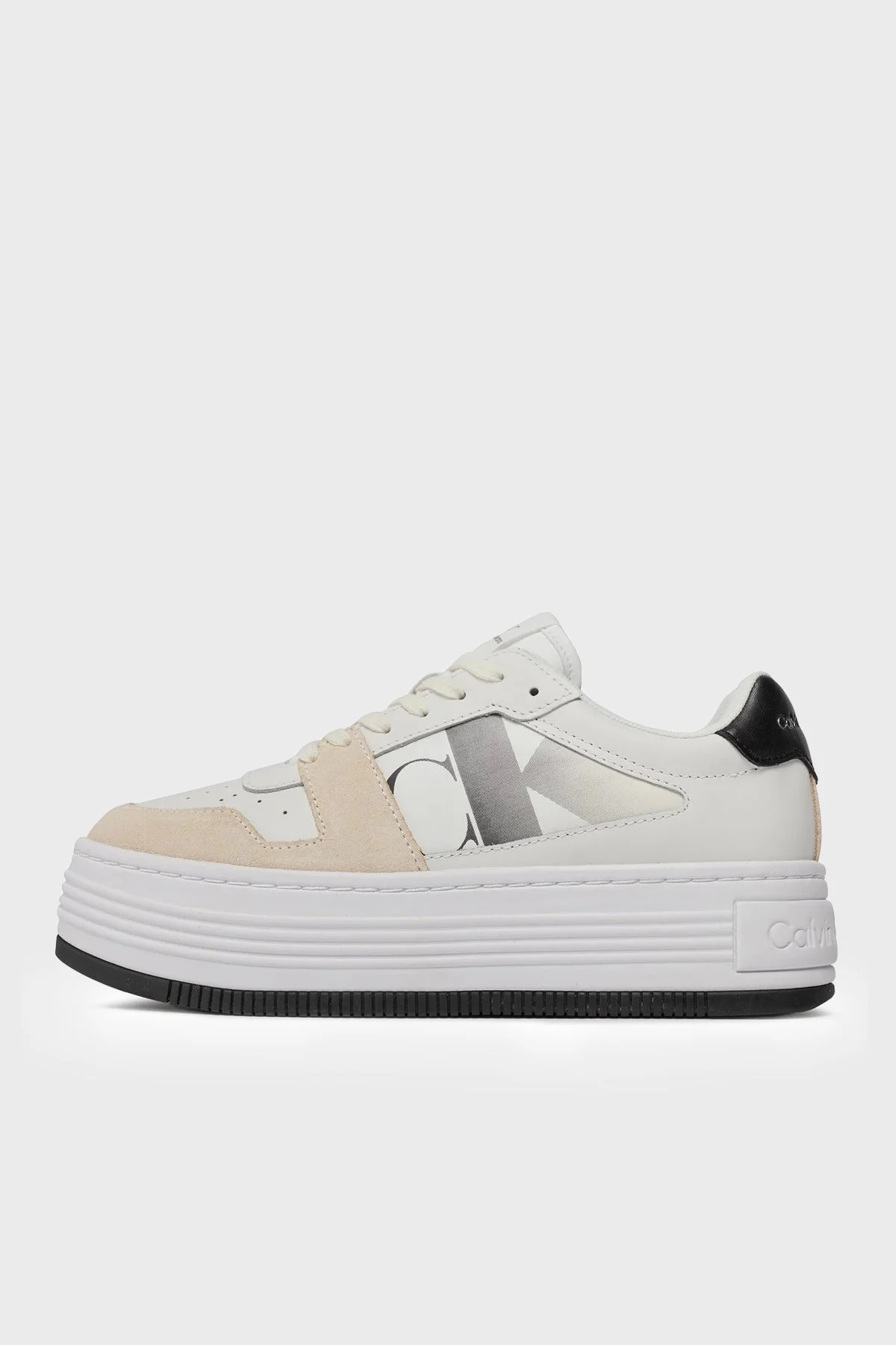 Calvin Klein Logolu Flatform Sneaker YW0YW0130801W Bayan Ayakkabı YW0YW01308 01W BEYAZ-SİYAH - 2