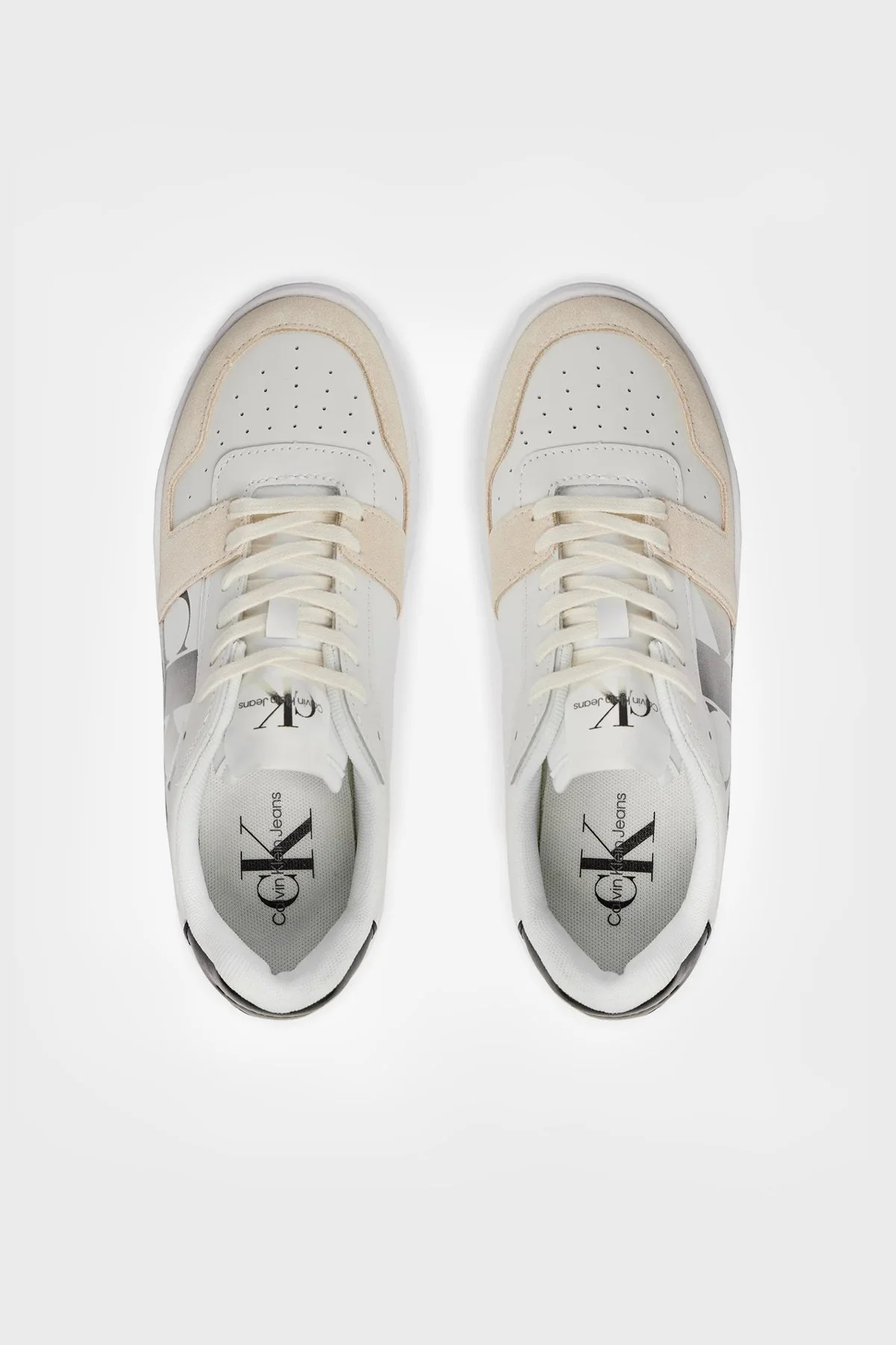 Calvin Klein Logolu Flatform Sneaker YW0YW0130801W Bayan Ayakkabı YW0YW01308 01W BEYAZ-SİYAH - 5