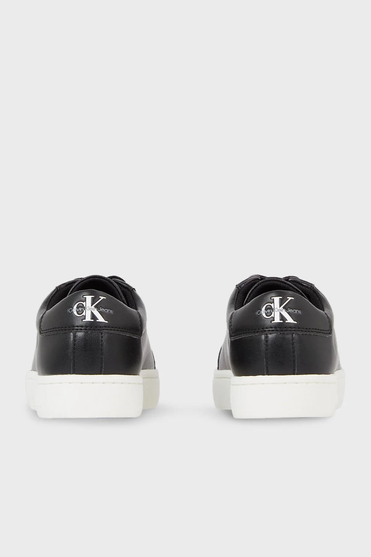 Calvin Klein Logolu Hakiki Deri Sneaker YW0YW01269BEH Bayan Ayakkabı YW0YW01269 BEH SİYAH-BEYAZ - 4