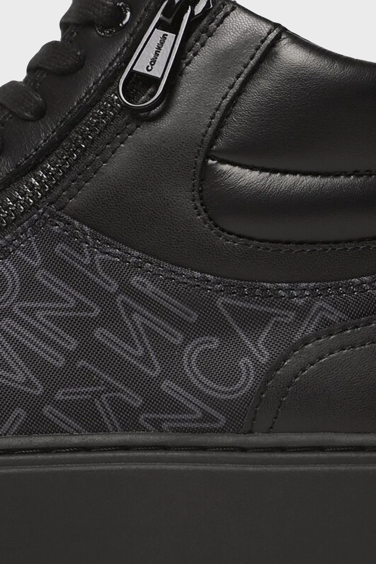 Calvin Klein Logolu Hakiki Deri Bilekli Sneaker HM0HM010460GK Erkek Ayakkabı HM0HM01046 0GK SİYAH - 4