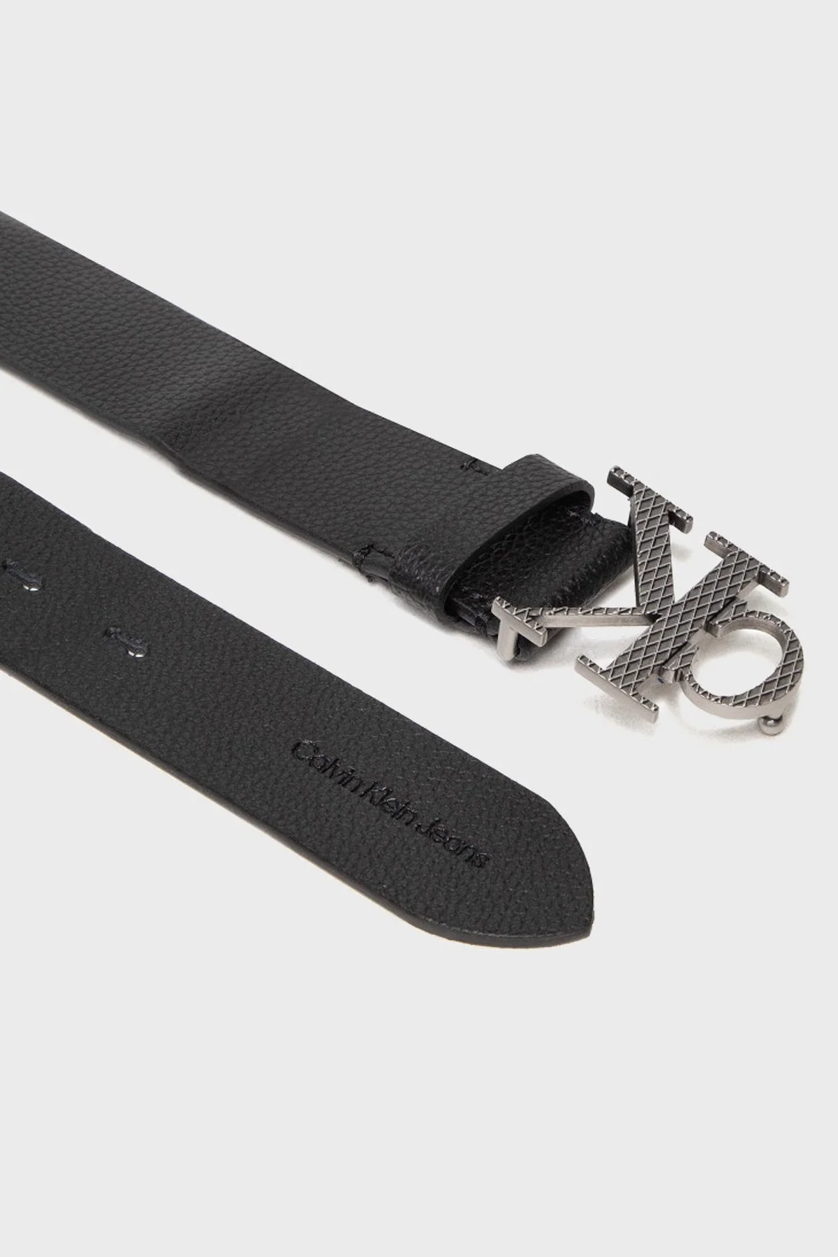 Calvin Klein Logolu Hakiki Deri Erkek Kemer K50K509279 BDS SİYAH - 2