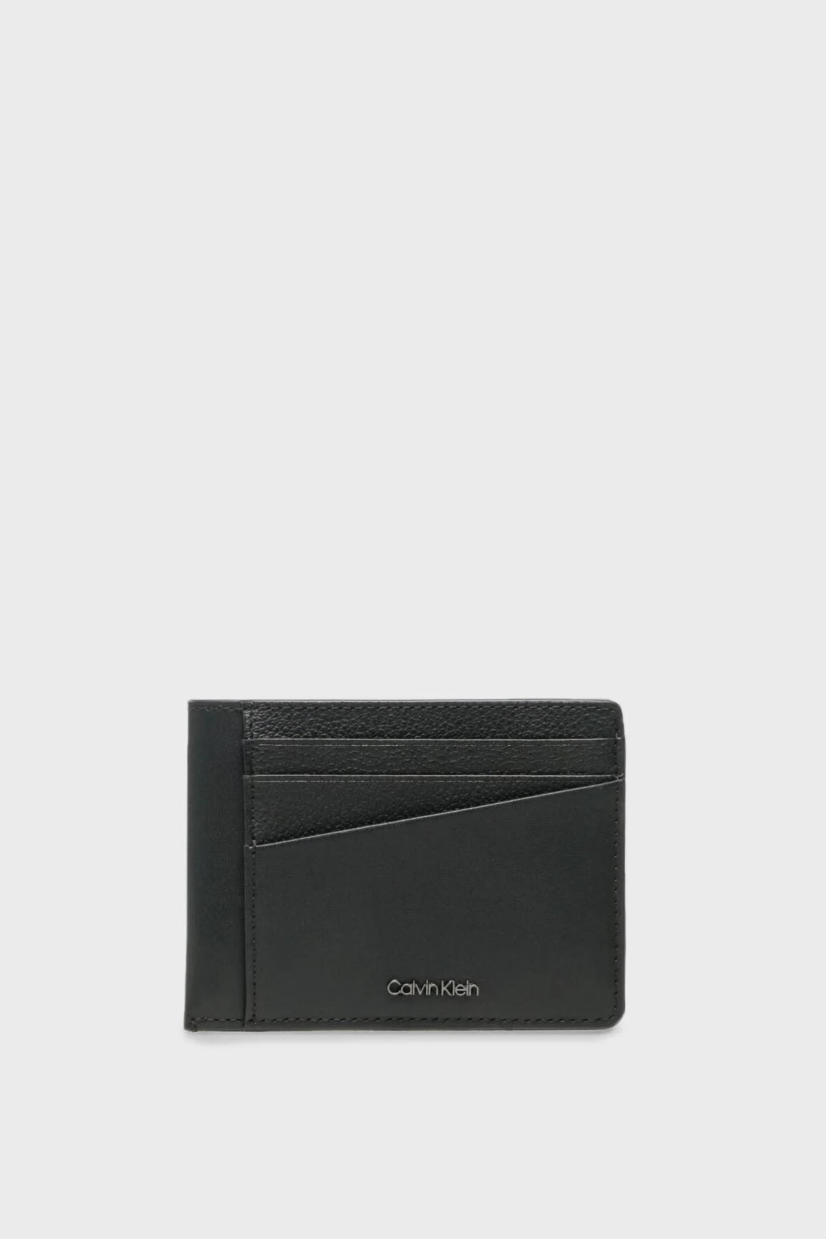Calvin Klein Logolu Hakiki Deri K50K510596BAX Erkek Kartlık K50K510596 BAX SİYAH - 1