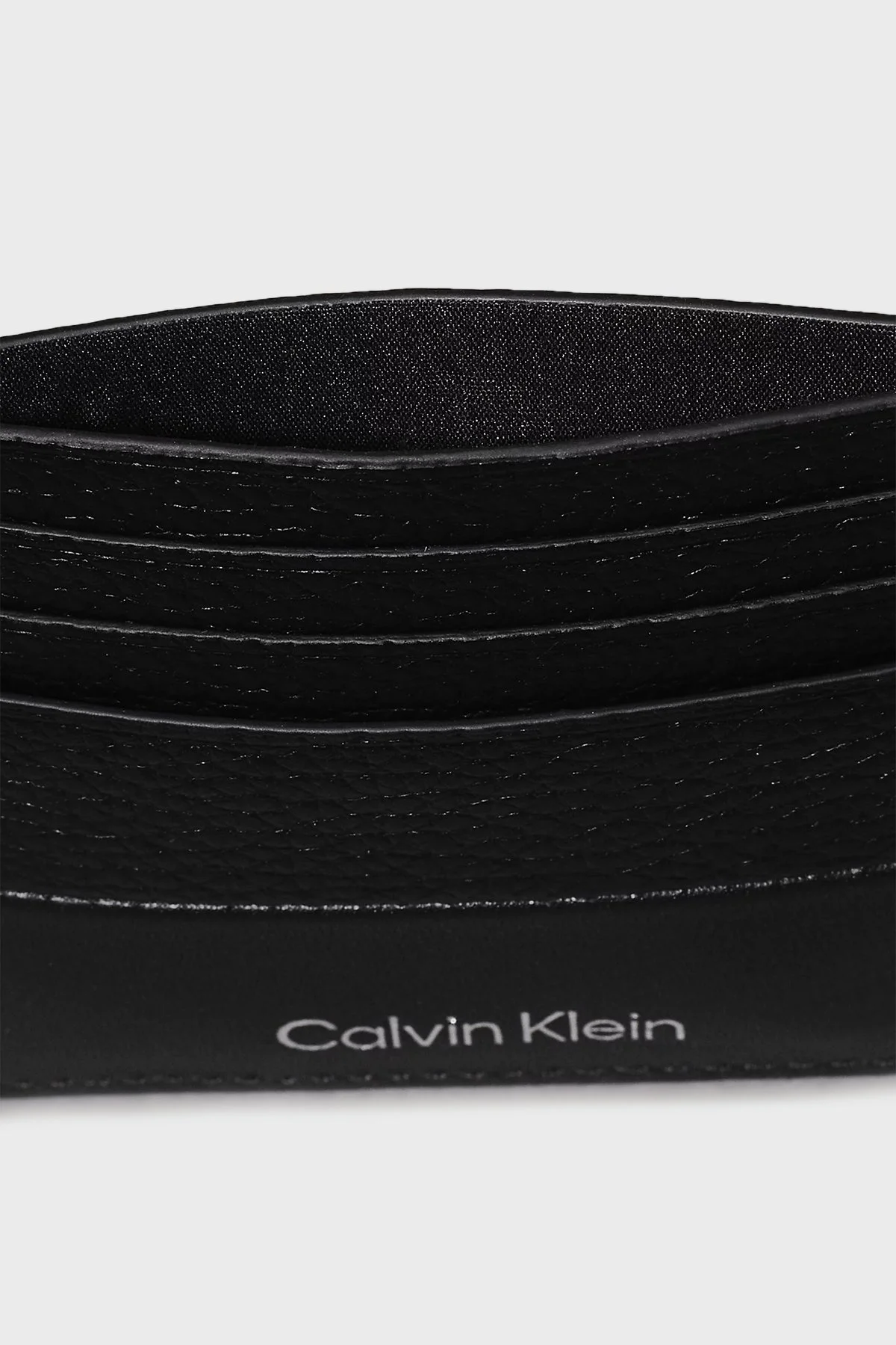 Calvin Klein Logolu Hakiki Deri K50K512315BEH Erkek Kartlık K50K512315 BEH SİYAH - 3
