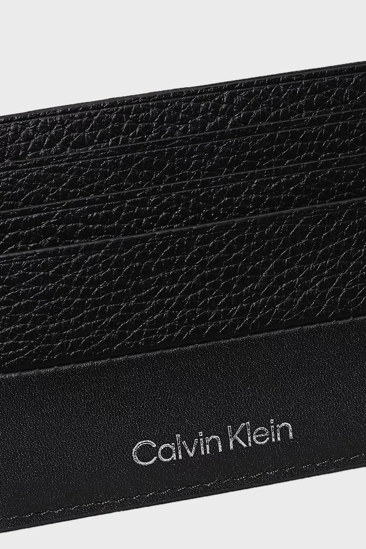 Calvin Klein Logolu Hakiki Deri K50K512315BEH Erkek Kartlık K50K512315 BEH SİYAH - 4