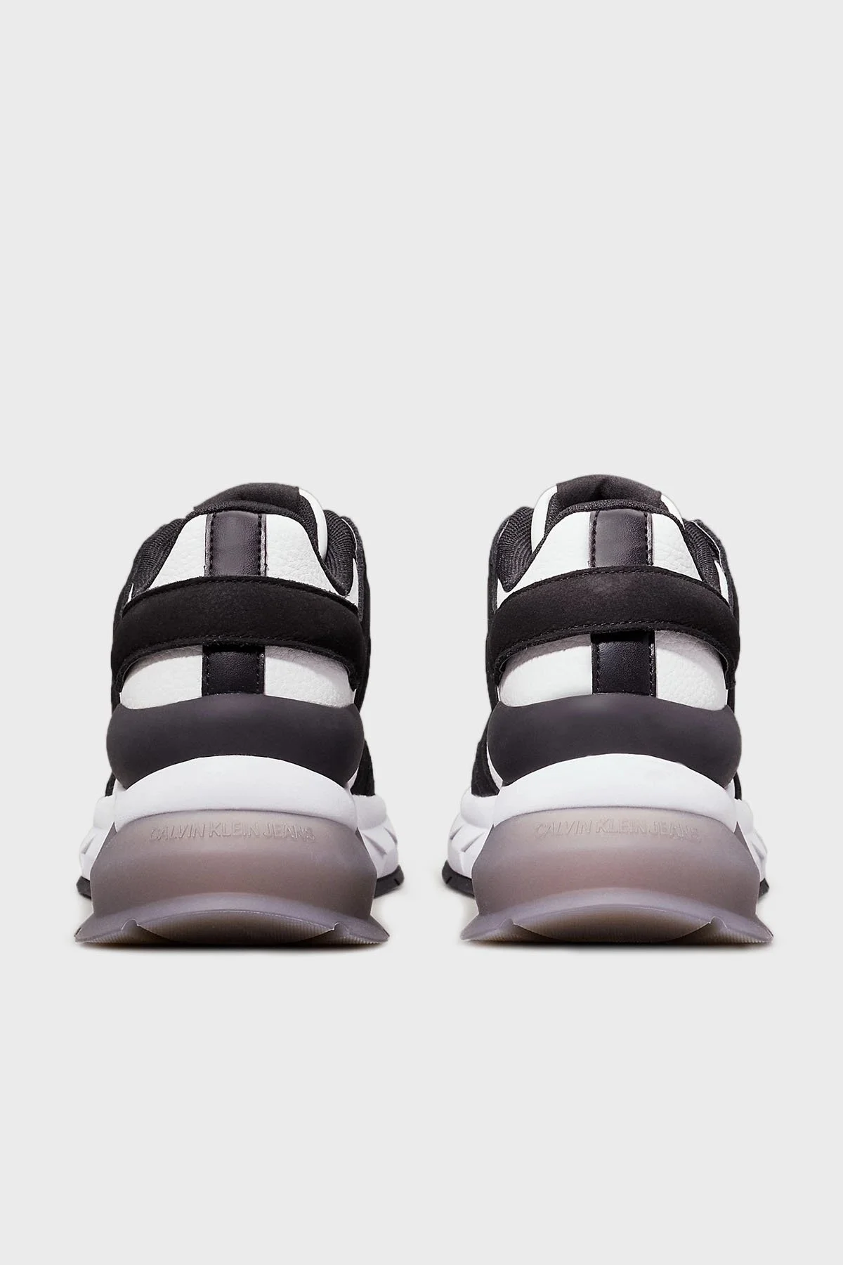 Calvin Klein Logolu Hakiki Deri Platform Taban Sneaker YW0YW015770GM Bayan Ayakkabı YW0YW01577 0GM SİYAH-BEYAZ - 4
