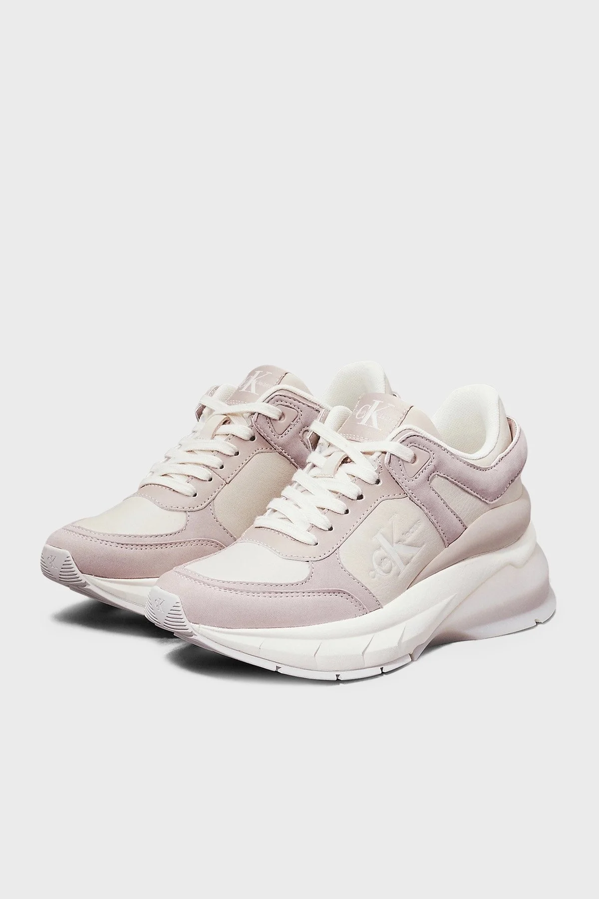Calvin Klein Logolu Hakiki Deri Platform Taban Sneaker YW0YW015770HK Bayan Ayakkabı YW0YW01577 0HK BEJ - 2