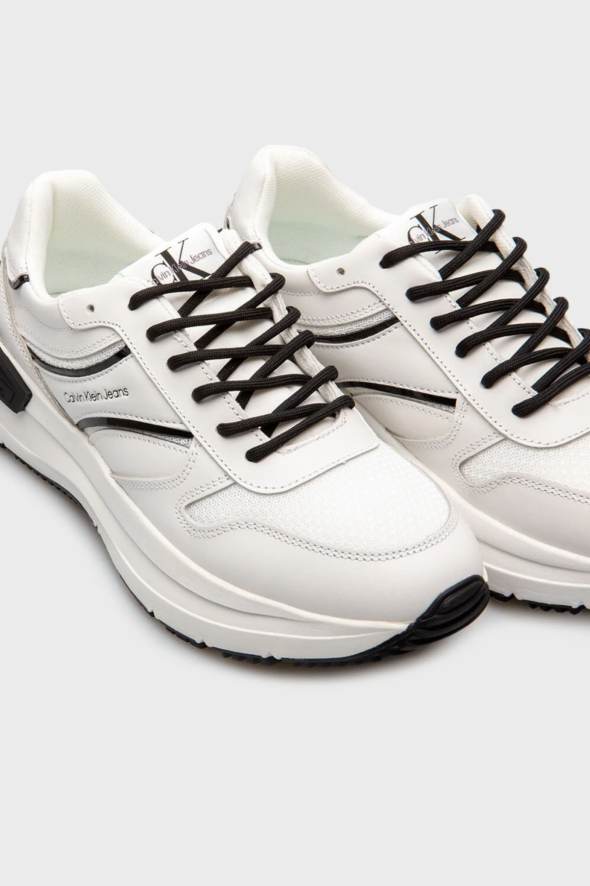 Calvin Klein Logolu Hakiki Deri Sneaker Bayan Ayakkabı YW0YW00890 0K4 BEYAZ - 2