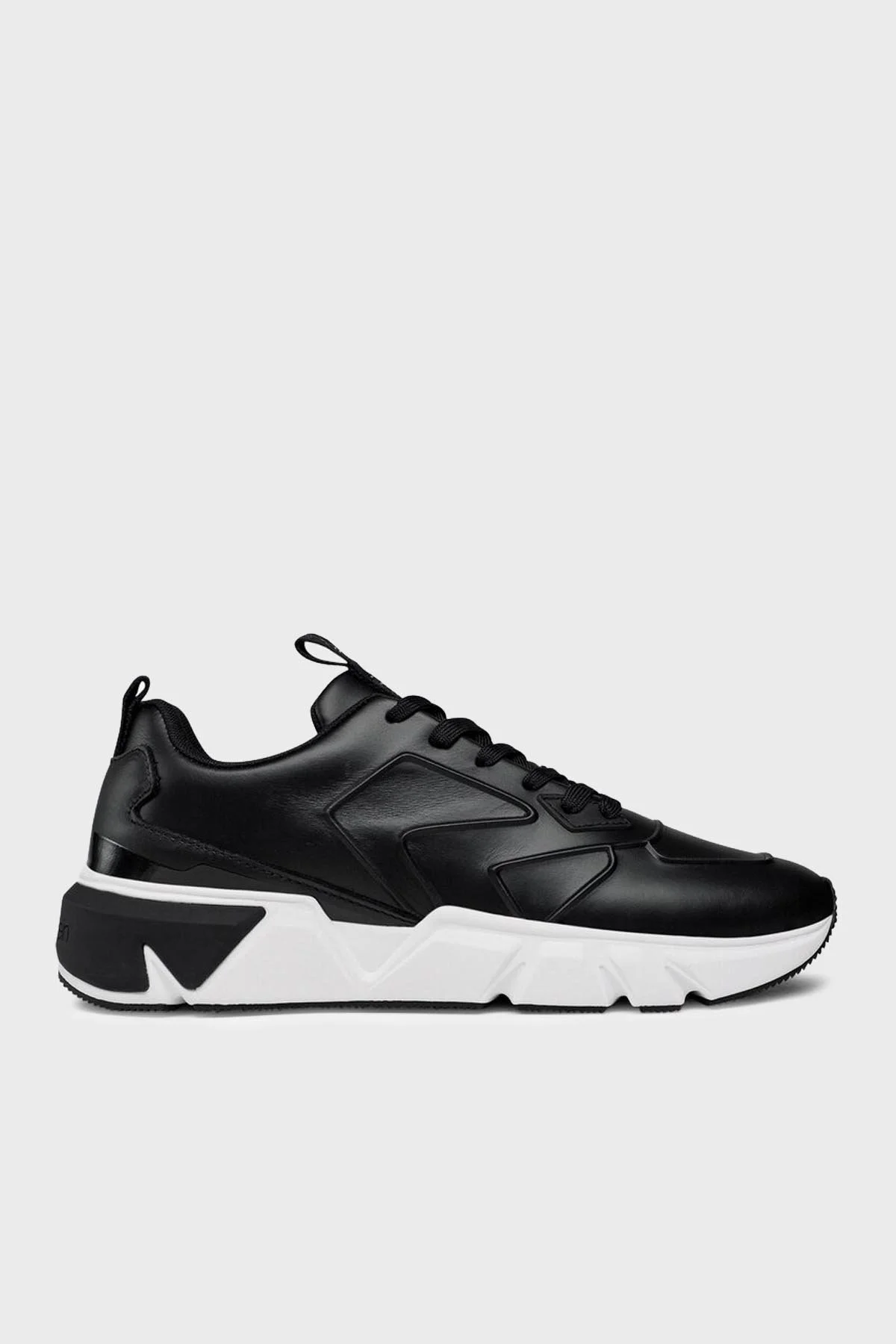 Calvin Klein Logolu Hakiki Deri Sneaker Erkek Ayakkabı HM0HM00995 BEH SİYAH - 1