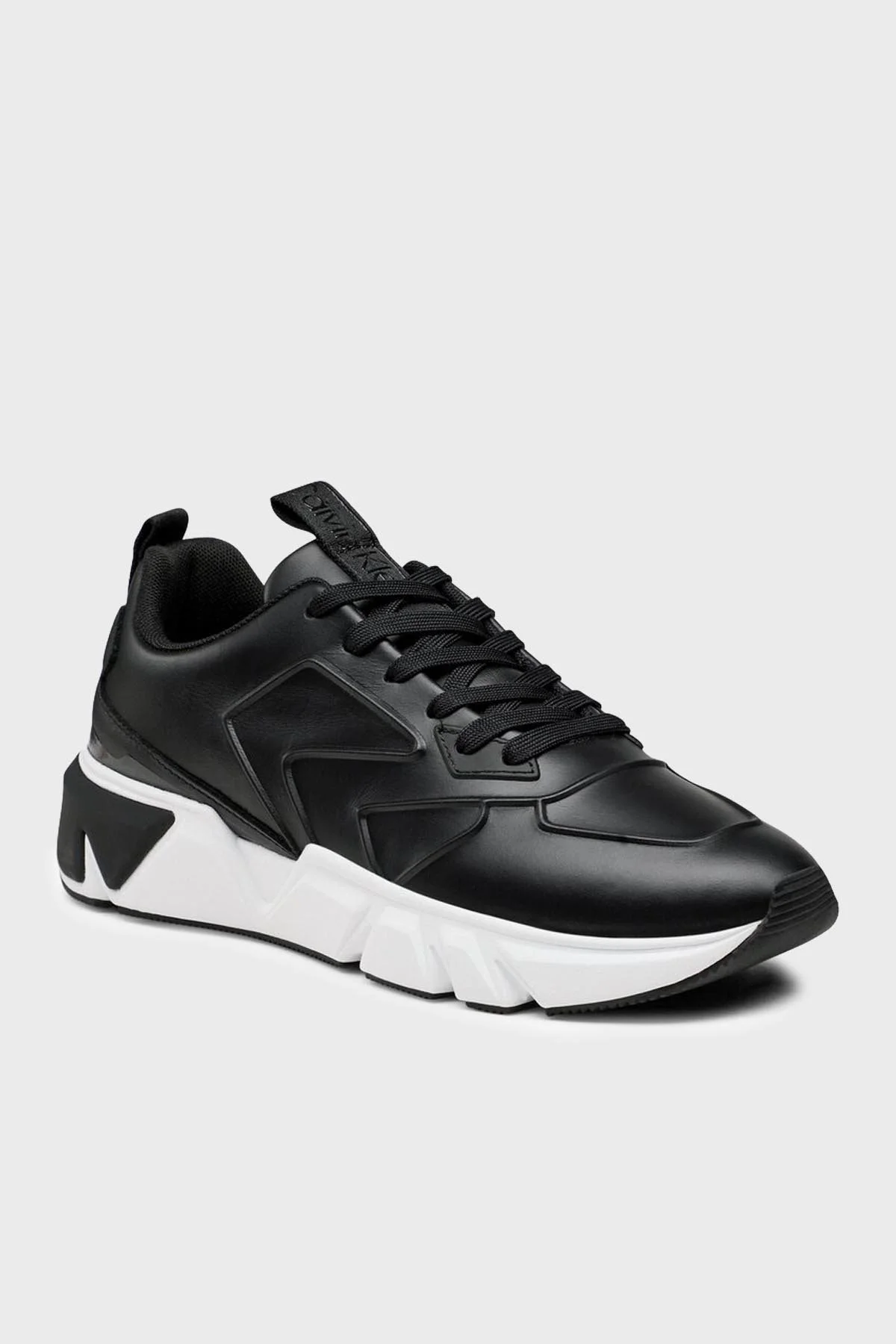 Calvin Klein Logolu Hakiki Deri Sneaker Erkek Ayakkabı HM0HM00995 BEH SİYAH - 2