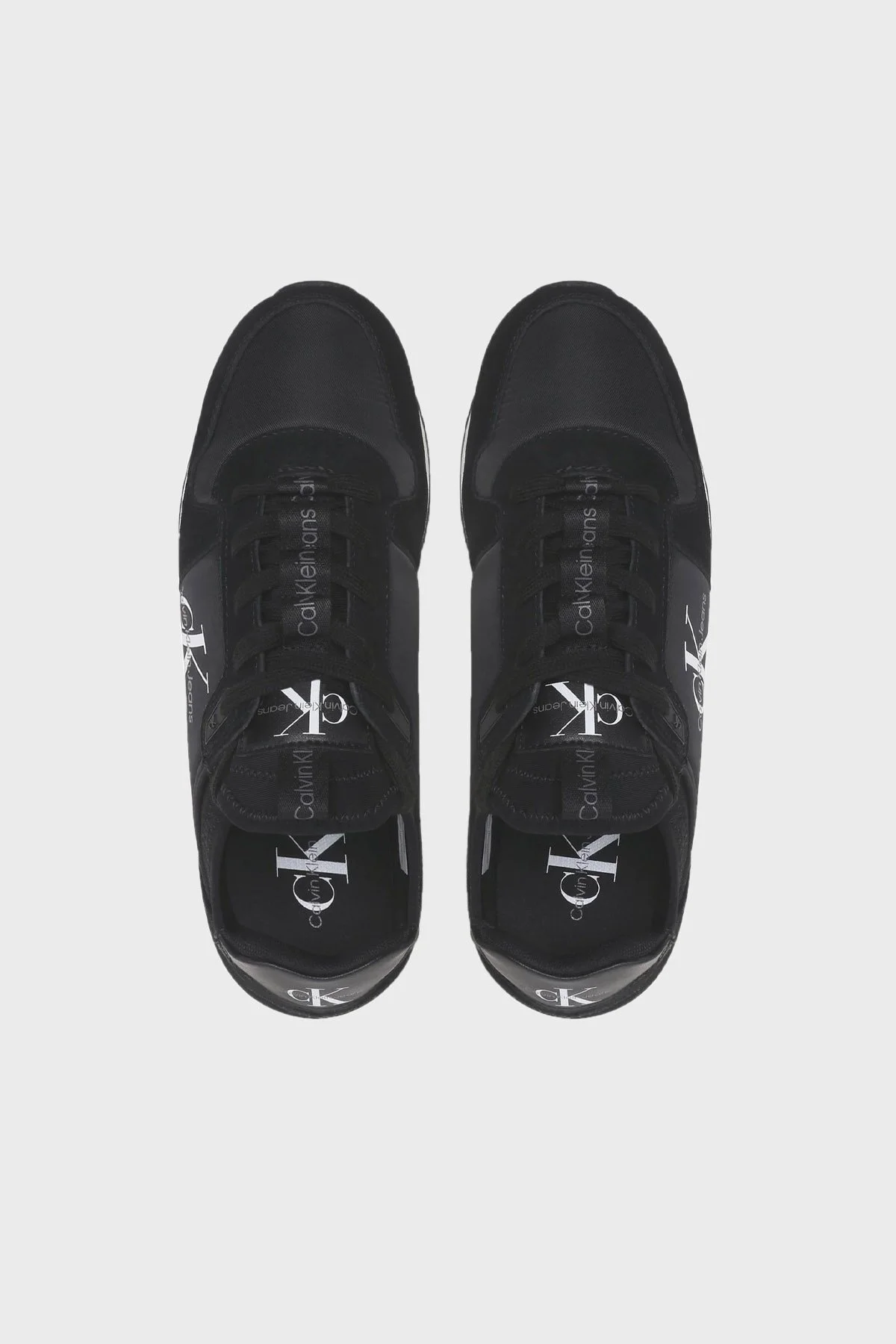 Calvin Klein Logolu Hakiki Deri Sneaker Erkek Ayakkabı YM0YM00553 01H SİYAH - 5