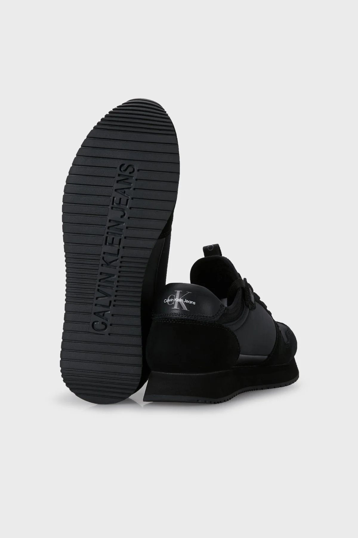 Calvin Klein Logolu Hakiki Deri Sneaker Erkek Ayakkabı YM0YM00553 0GL SİYAH - 14