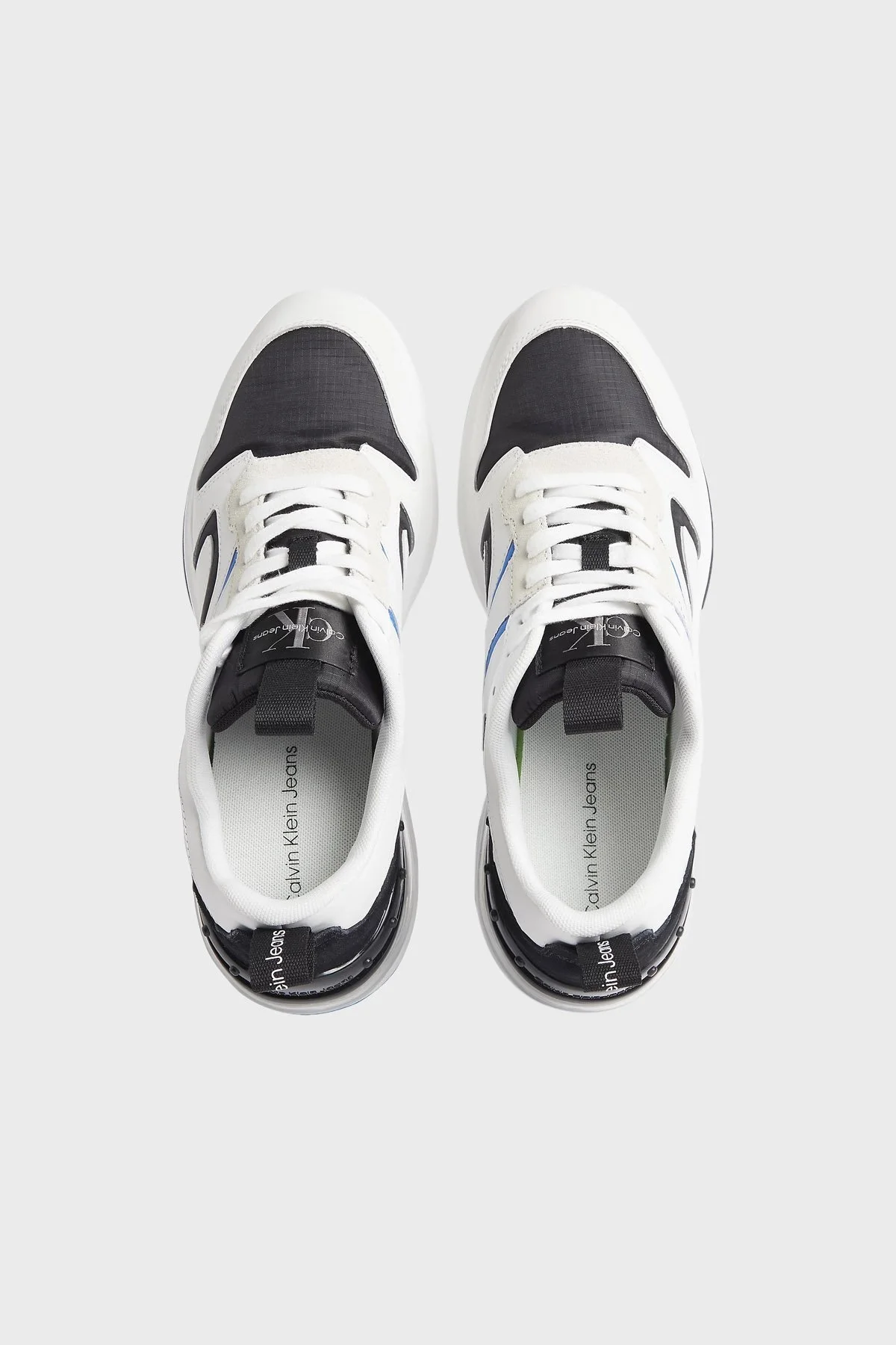 Calvin Klein Logolu Hakiki Deri Sneaker Erkek Ayakkabı YM0YM00586 0G2 BEYAZ-SİYAH - 3