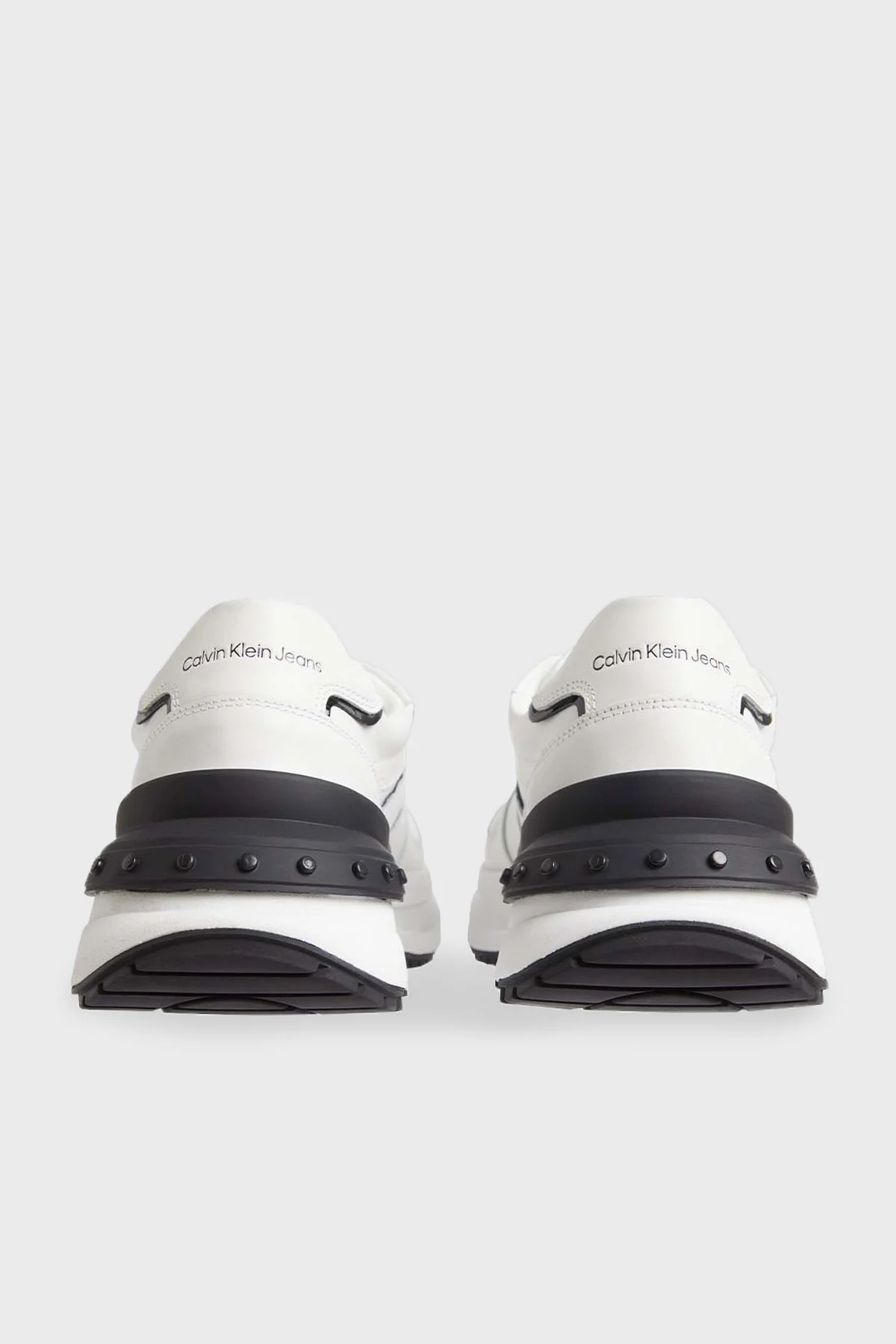 Calvin Klein Logolu Hakiki Deri Sneaker Erkek Ayakkabı YM0YM00588 0K4 BEYAZ - 4
