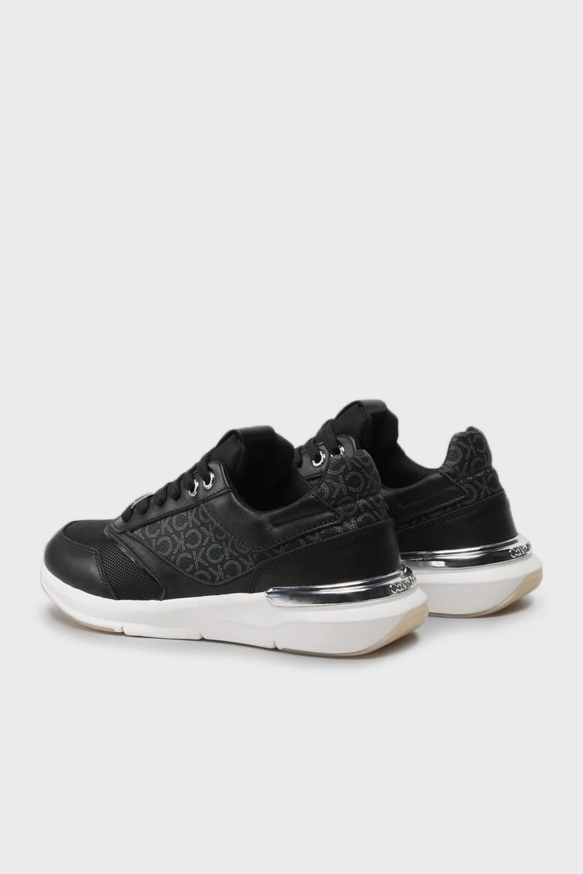 Calvin Klein Logolu Hakiki Deri Sneaker HW0HW014370GN Bayan Ayakkabı HW0HW01437 0GN SİYAH - 2