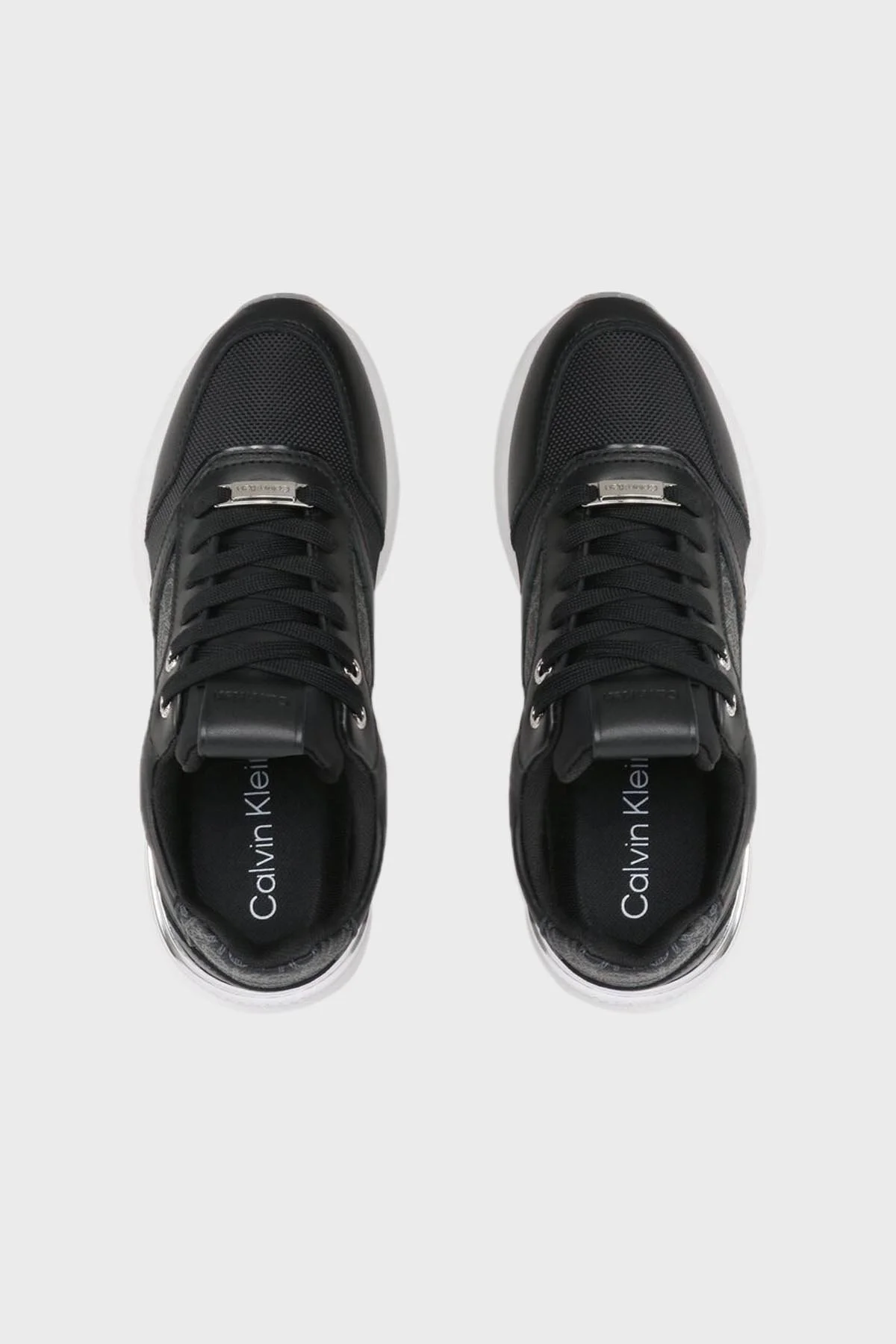 Calvin Klein Logolu Hakiki Deri Sneaker HW0HW014370GN Bayan Ayakkabı HW0HW01437 0GN SİYAH - 3