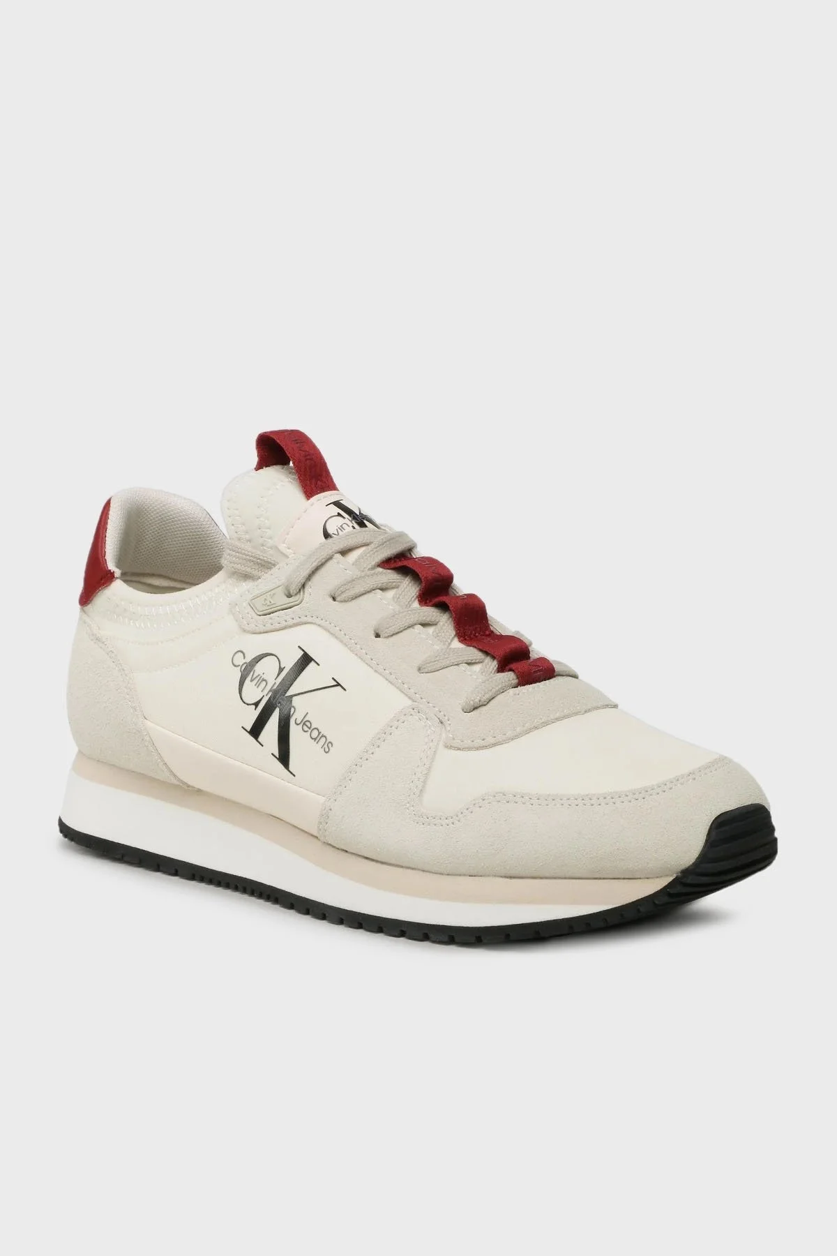 Calvin Klein Logolu Hakiki Deri Sneaker YM0YM0055302Z Erkek Ayakkabı YM0YM00553 02Z BEYAZ-BEJ - 2