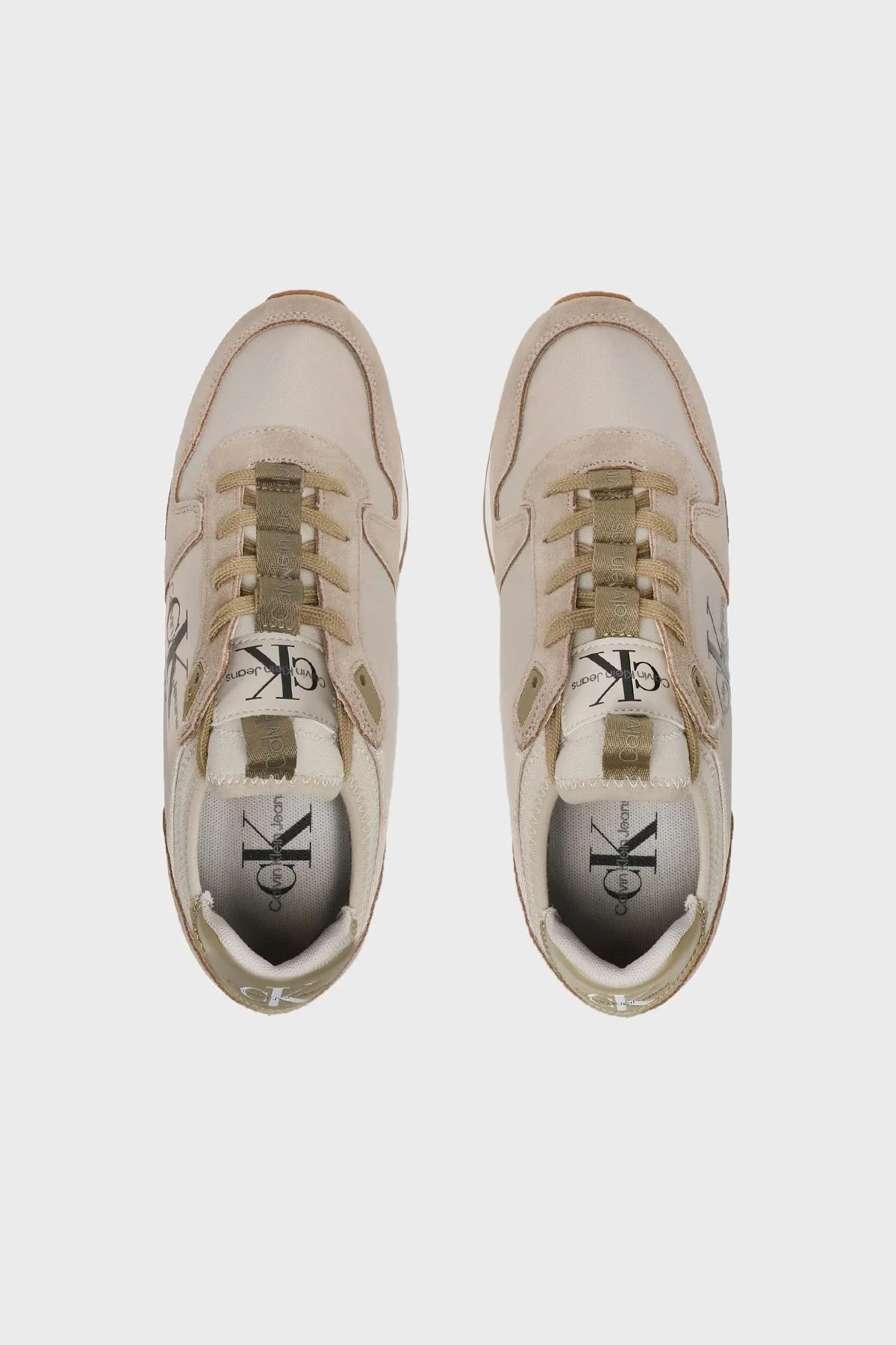 Calvin Klein Logolu Hakiki Deri Sneaker YM0YM005530GI Erkek Ayakkabı YM0YM00553 0GI BEJ - 4