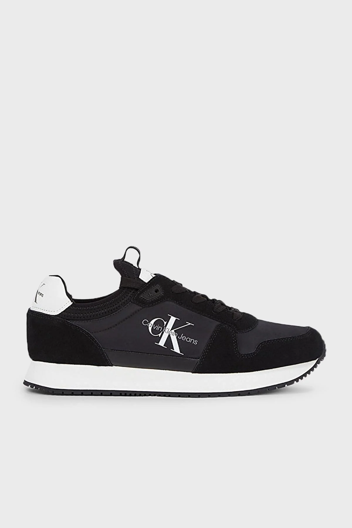 Calvin Klein Logolu Hakiki Deri Sneaker YM0YM005530GQ Erkek Ayakkabı YM0YM00553 0GQ SİYAH-BEYAZ - 1