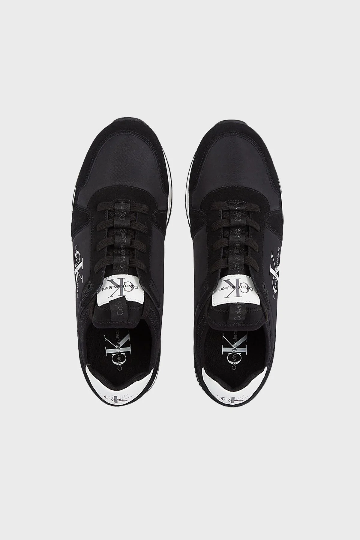Calvin Klein Logolu Hakiki Deri Sneaker YM0YM005530GQ Erkek Ayakkabı YM0YM00553 0GQ SİYAH-BEYAZ - 4