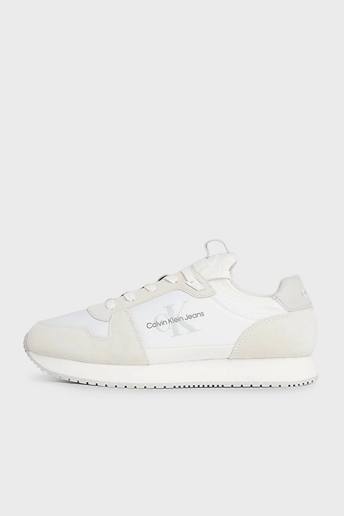 Calvin Klein Logolu Hakiki Deri Sneaker YM0YM005530K4 Erkek Ayakkabı YM0YM00553 0K4 BEYAZ - 2