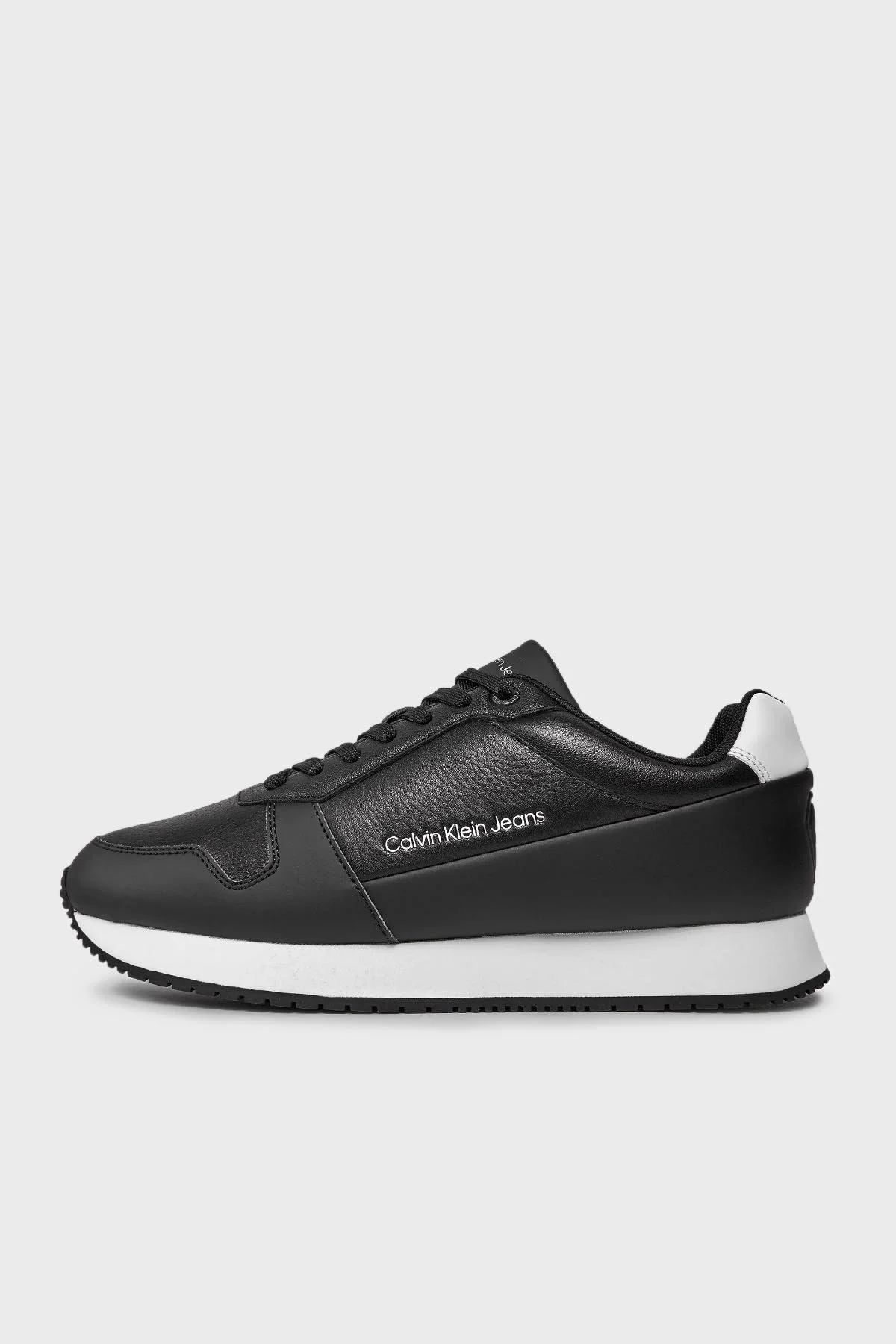 Calvin Klein Logolu Hakiki Deri Sneaker YM0YM008630GM Erkek Ayakkabı YM0YM00863 0GM SİYAH-BEYAZ - 2