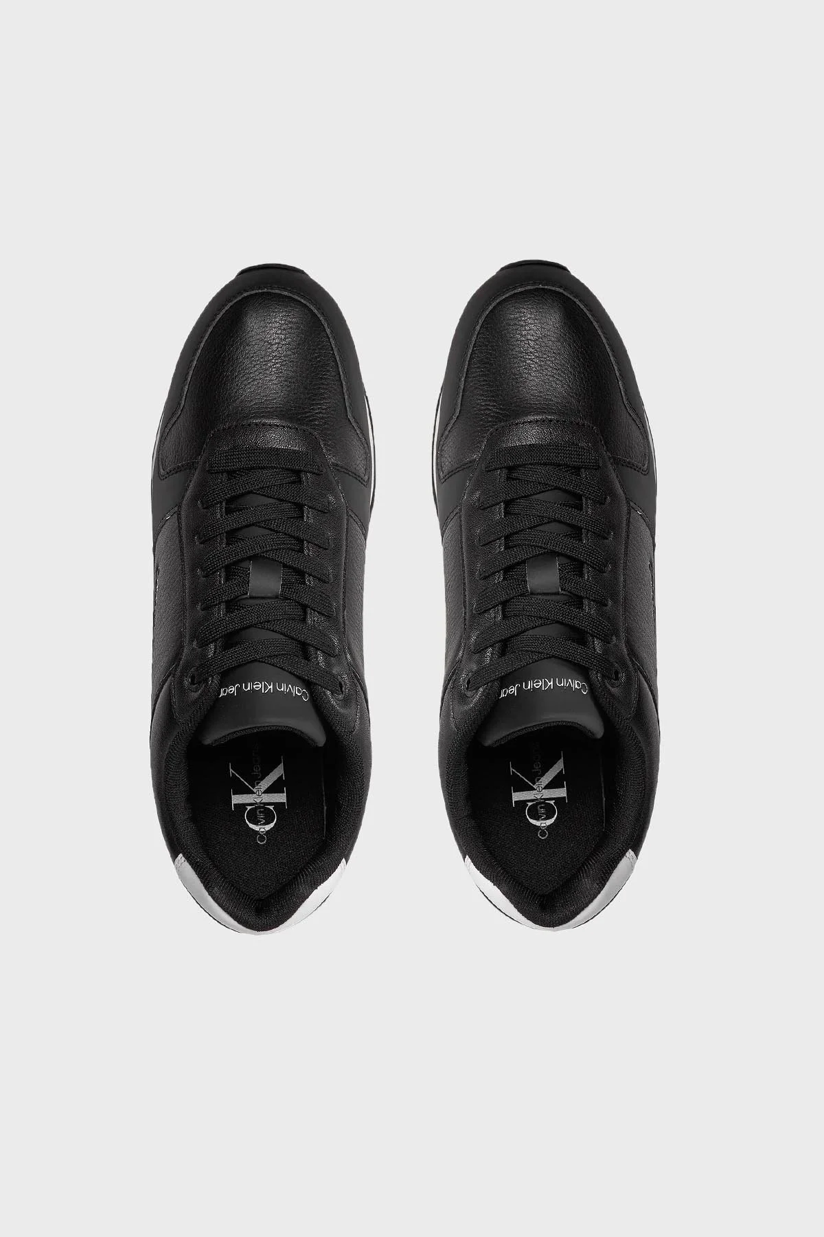 Calvin Klein Logolu Hakiki Deri Sneaker YM0YM008630GM Erkek Ayakkabı YM0YM00863 0GM SİYAH-BEYAZ - 5