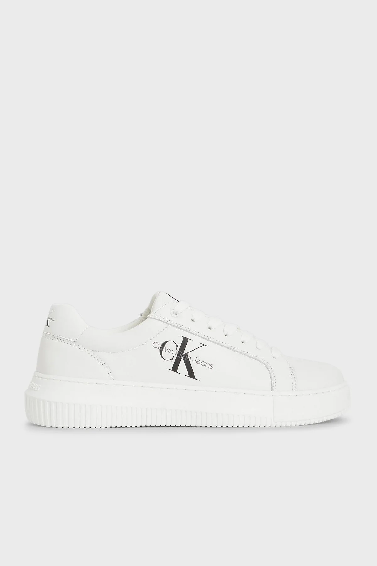 Calvin Klein Logolu Hakiki Deri Sneaker YW0YW00823YBR Bayan Ayakkabı YW0YW00823 YBR BEYAZ - 5