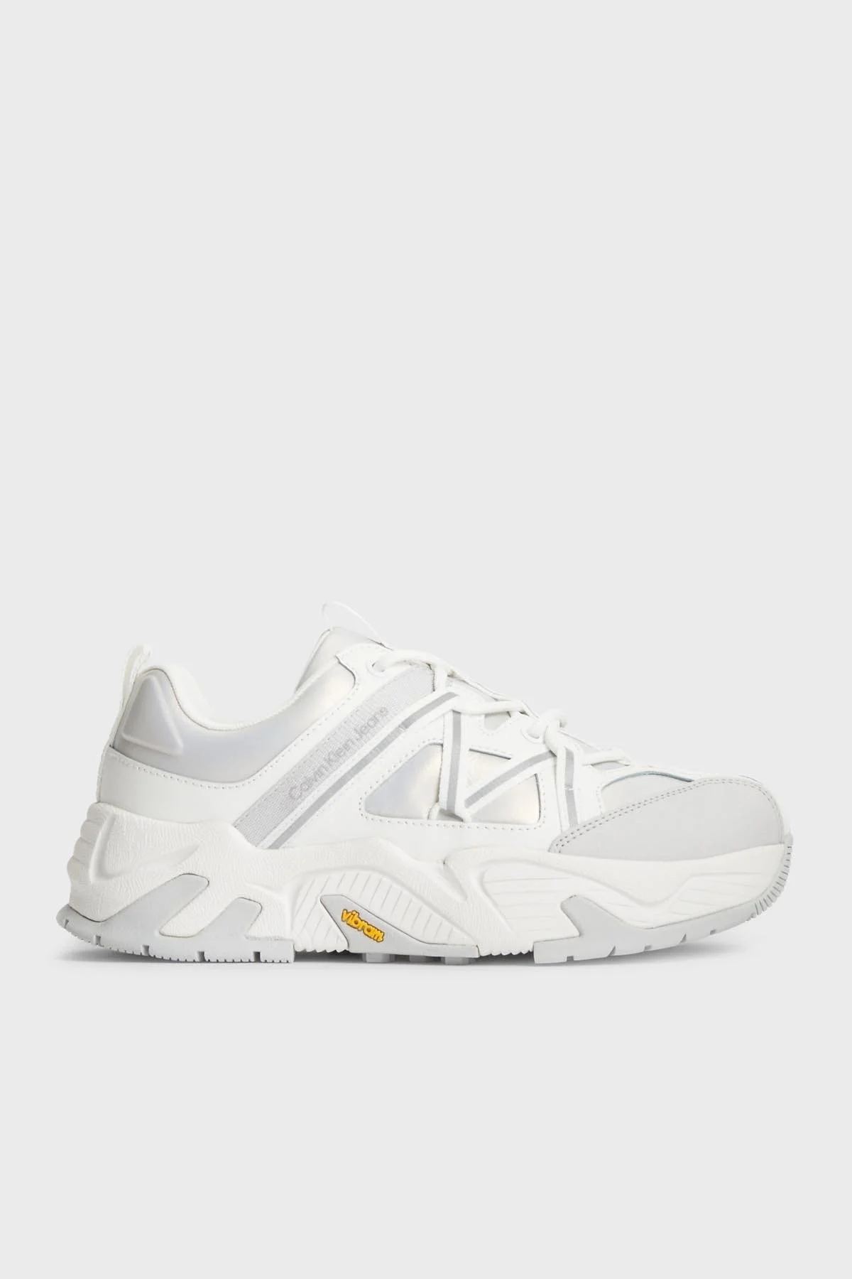 Calvin Klein Logolu Hakiki Deri Sneaker YW0YW01062YBR Bayan Ayakkabı YW0YW01062 YBR BEYAZ - 1