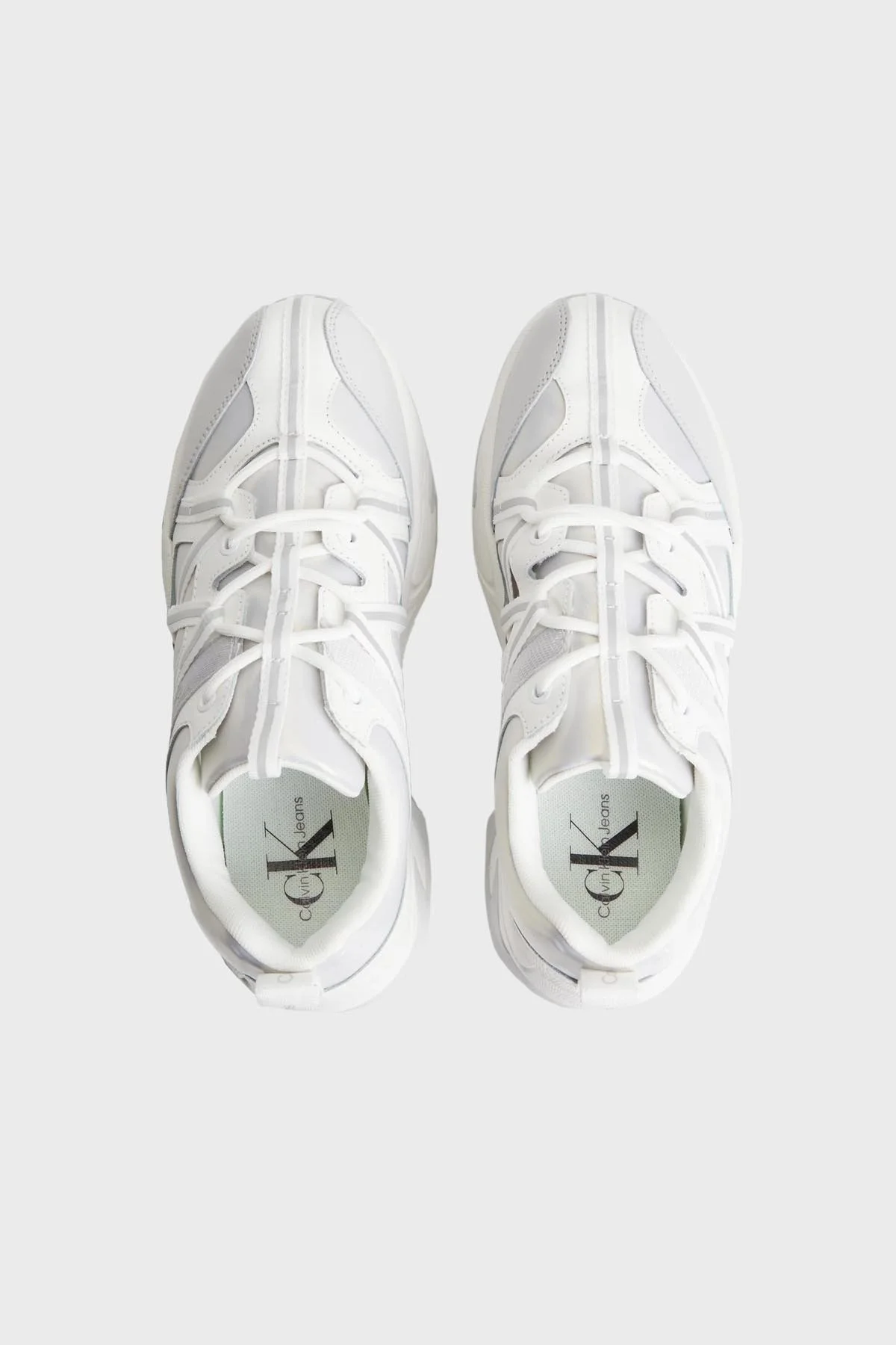 Calvin Klein Logolu Hakiki Deri Sneaker YW0YW01062YBR Bayan Ayakkabı YW0YW01062 YBR BEYAZ - 4