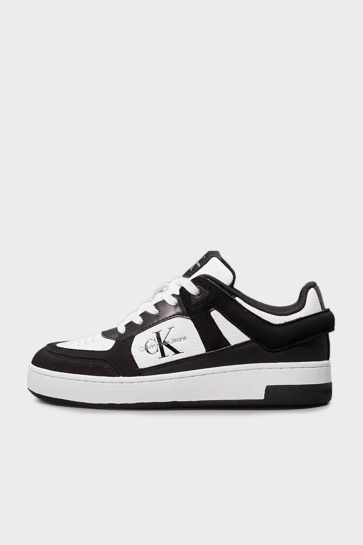 Calvin Klein Logolu Hakiki Deri Sneaker YW0YW015790GM Bayan Ayakkabı YW0YW01579 0GM SİYAH-BEYAZ - 8