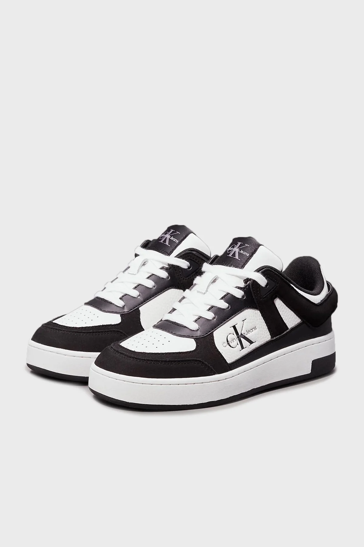 Calvin Klein Logolu Hakiki Deri Sneaker YW0YW015790GM Bayan Ayakkabı YW0YW01579 0GM SİYAH-BEYAZ - 9